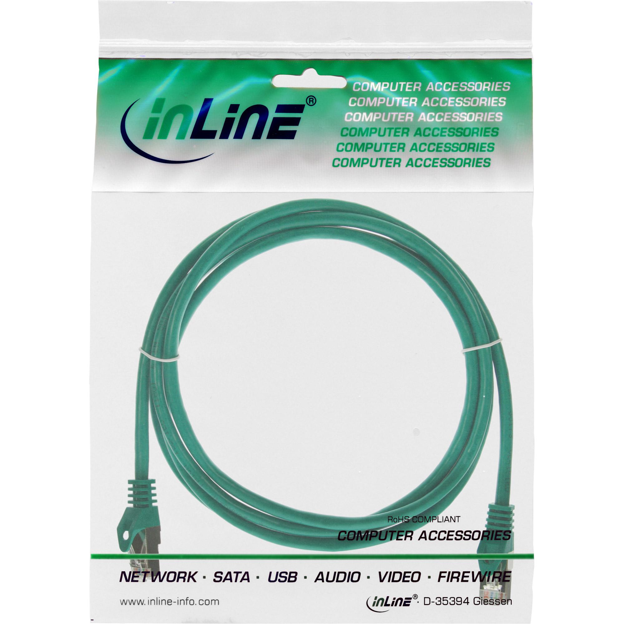 Cavo patch - SF-UTP - Cat.5e - verde - 1m
