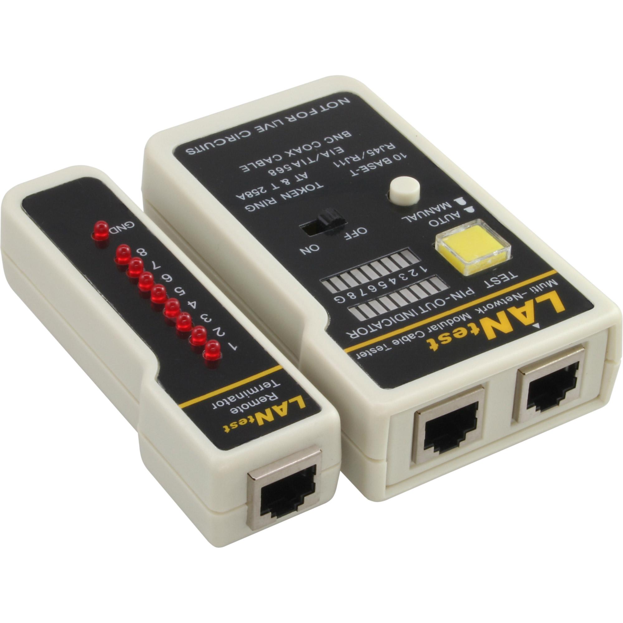 Tester per cavi di rete InLine - per BNC STP e UTP (79998)