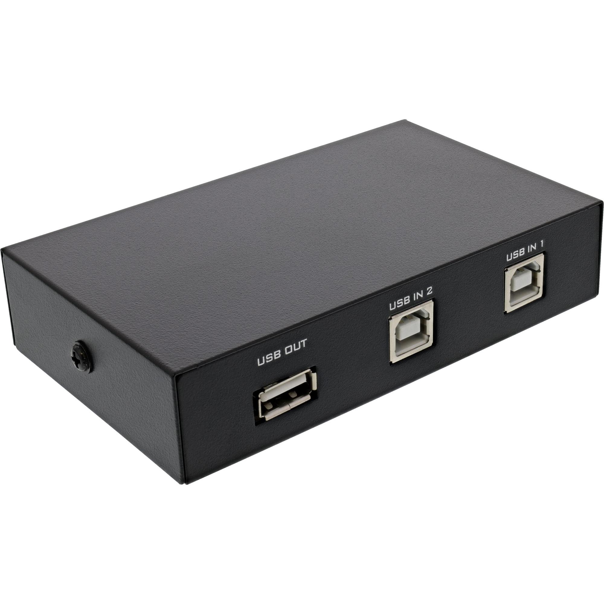 InLine USB 2.0 switch manuale, dispositivo USB-A a 2 computer
