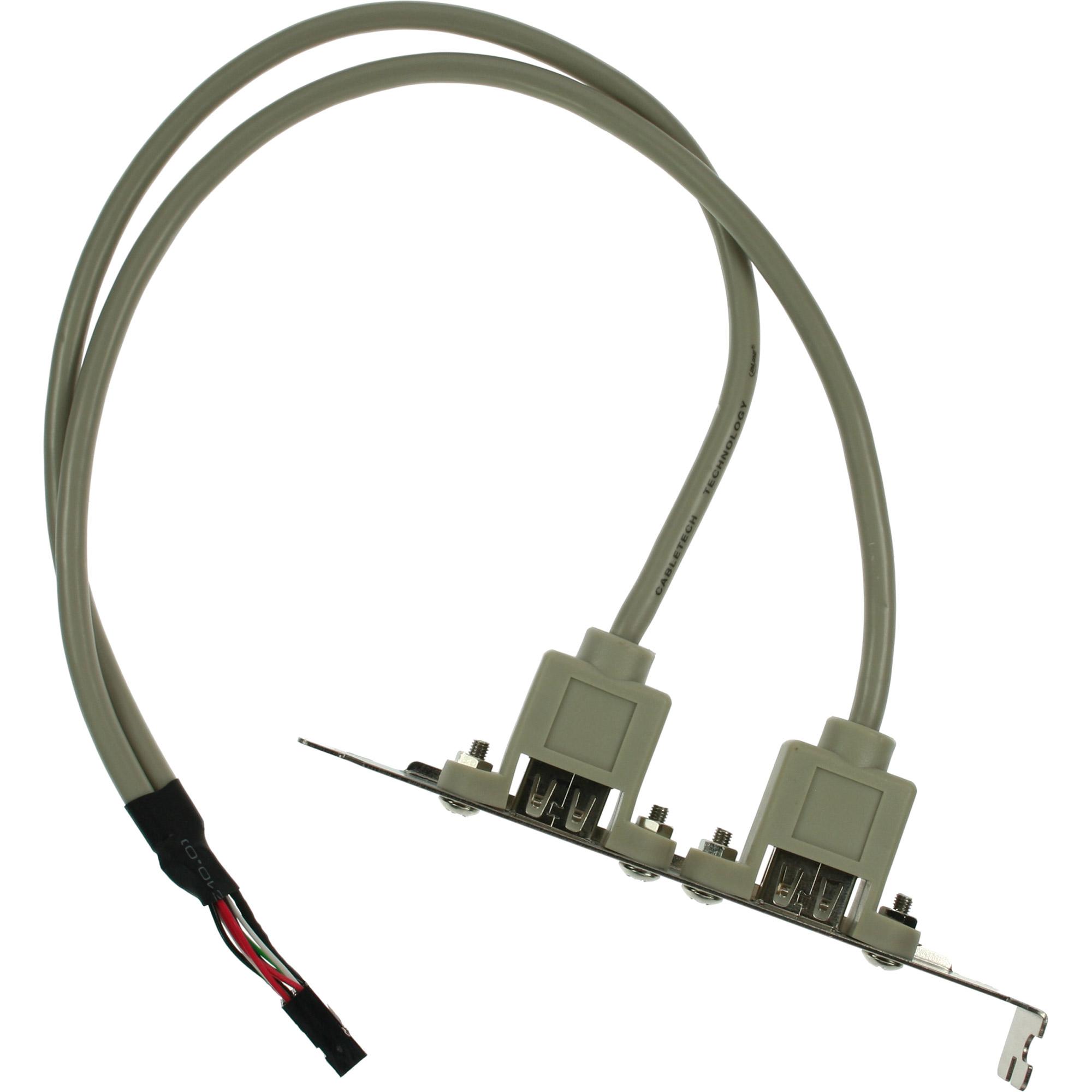 Staffa slot USB InLine - interna/esterna - 2xUSB Tipo A (W) - 1xPF10 (W) (33391)