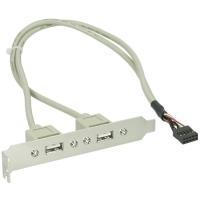 Staffa slot USB InLine - interna/esterna - 2xUSB Tipo A (W) - 1xPF10 (W) (33391)
