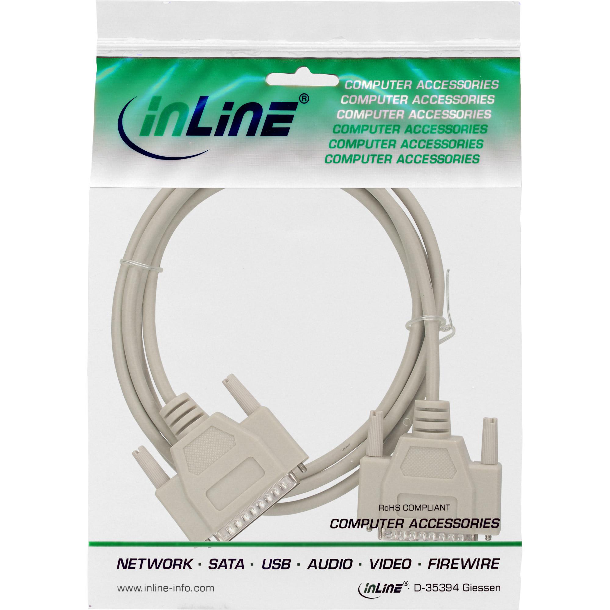 Cavo seriale - 25 pin maschio - maschio - pressofuso - 11 assegnati - 2m