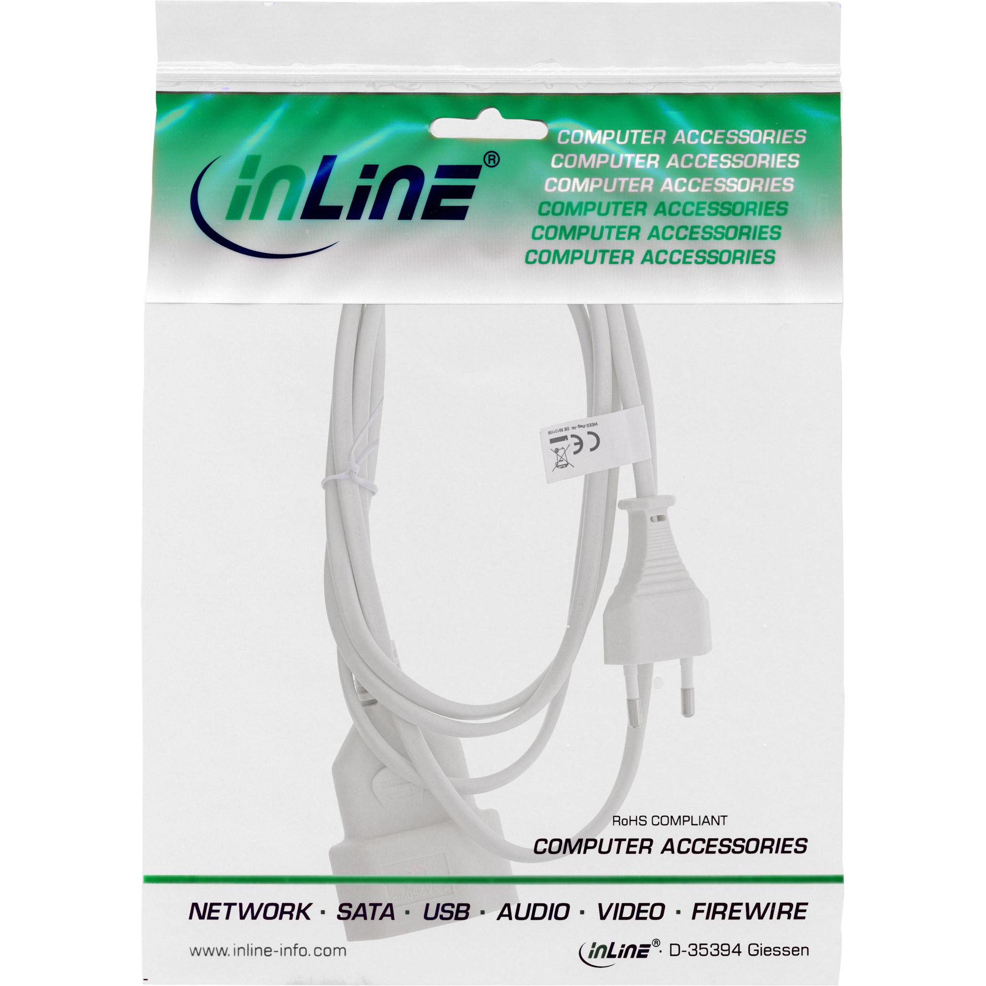 InLine 16680W cavo di alimentazione Bianco 02 m CEE7/16