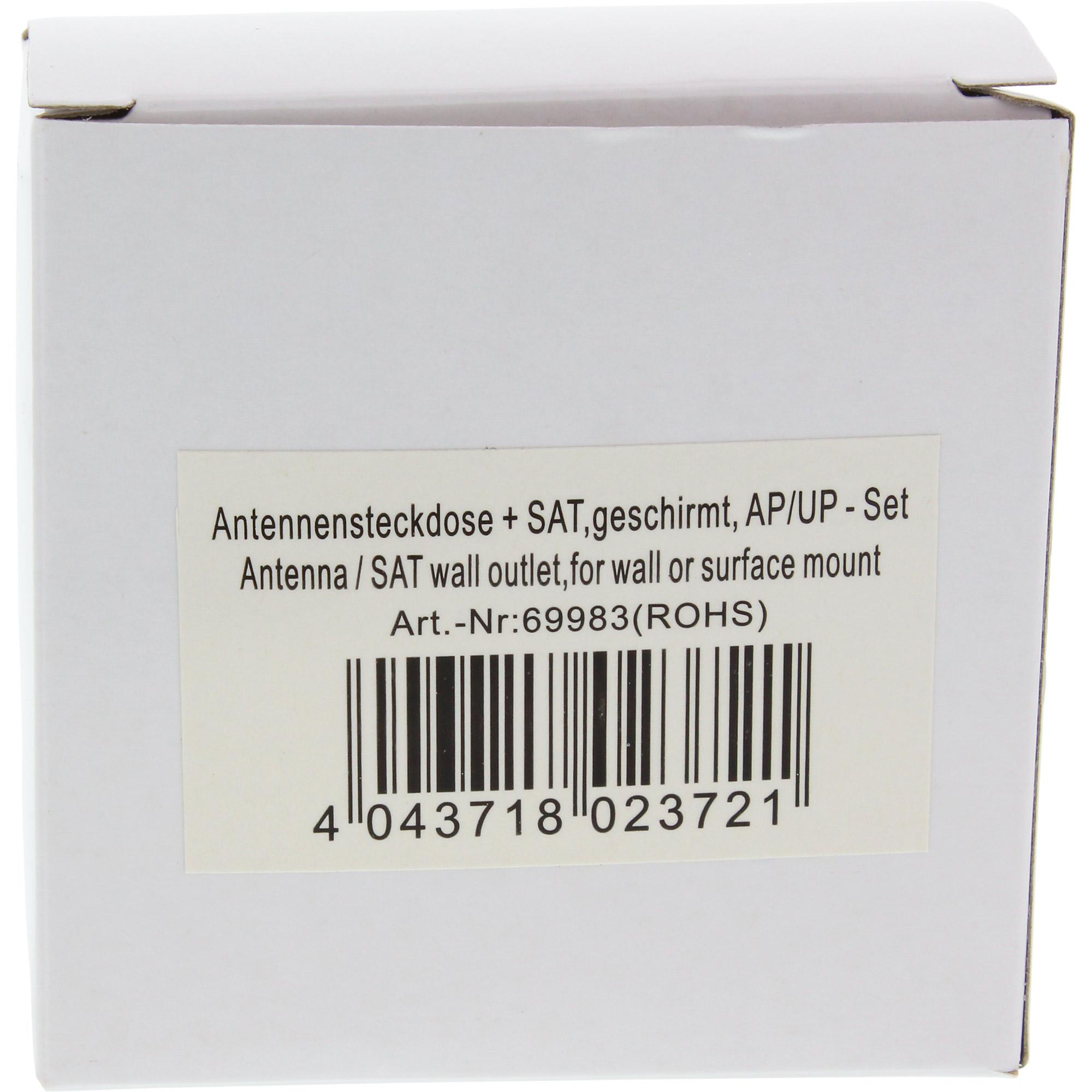 InLine Presa Muro Antenna Tv , SAT e FM, esterna / interna, schermata