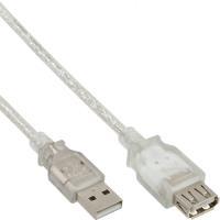 INLINE - Cavo prolunga USB - Da USB (M) a USB (W) - USB 2.0 - 3 m - trasparente
