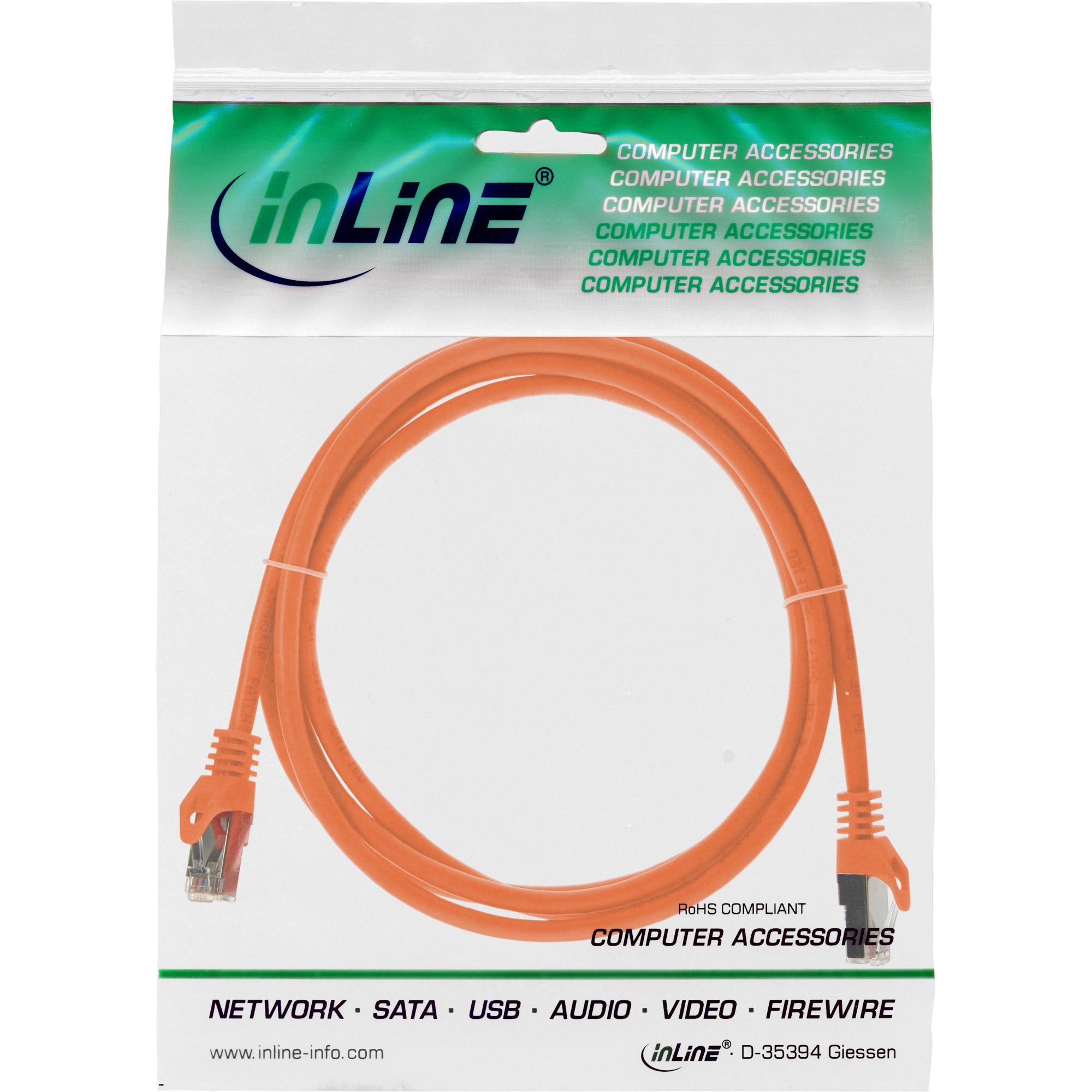 Cavo patch - SF-UTP - Cat.5e - arancione - 0,5 m