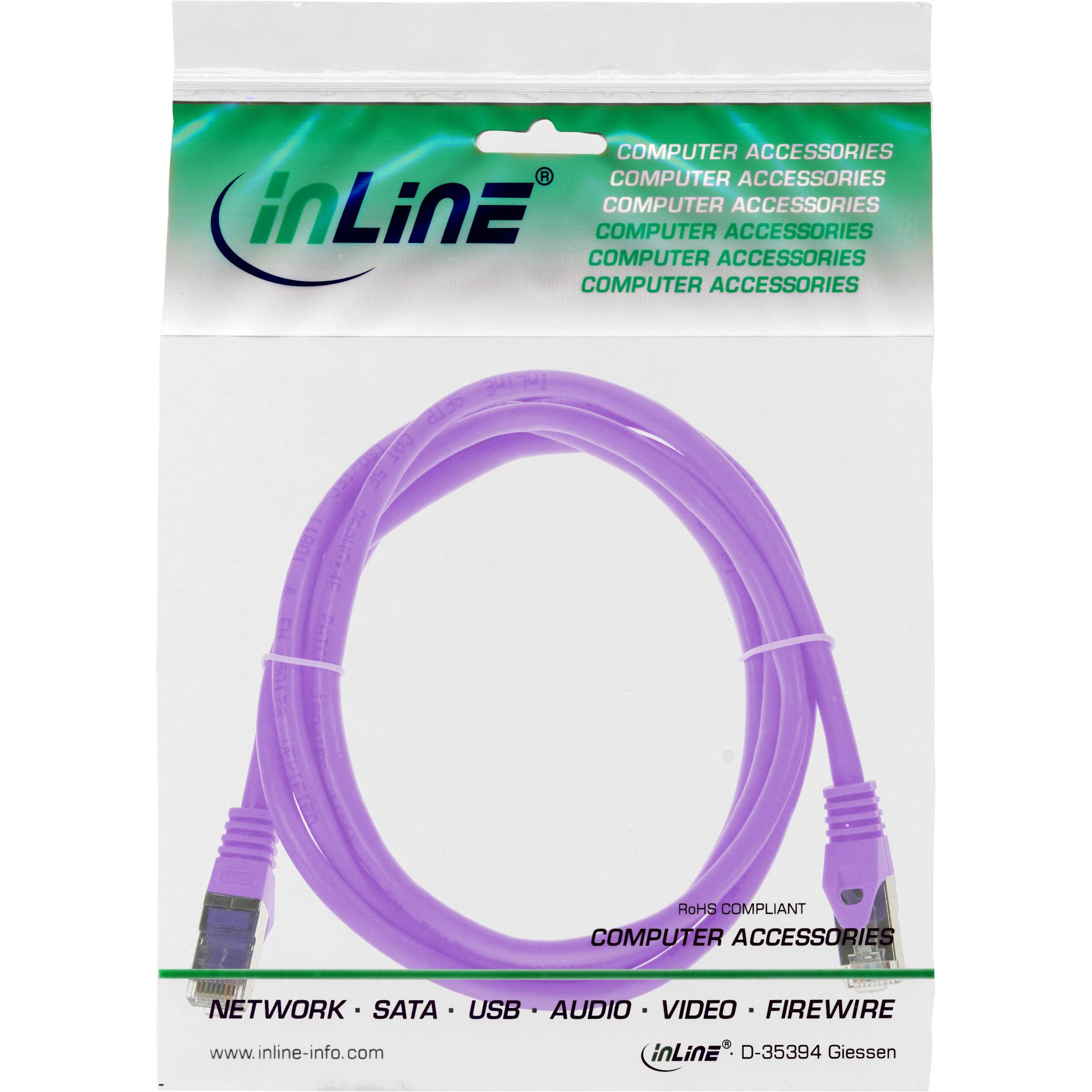 Cavo patch - SF-UTP - Cat.5e - viola - 3m