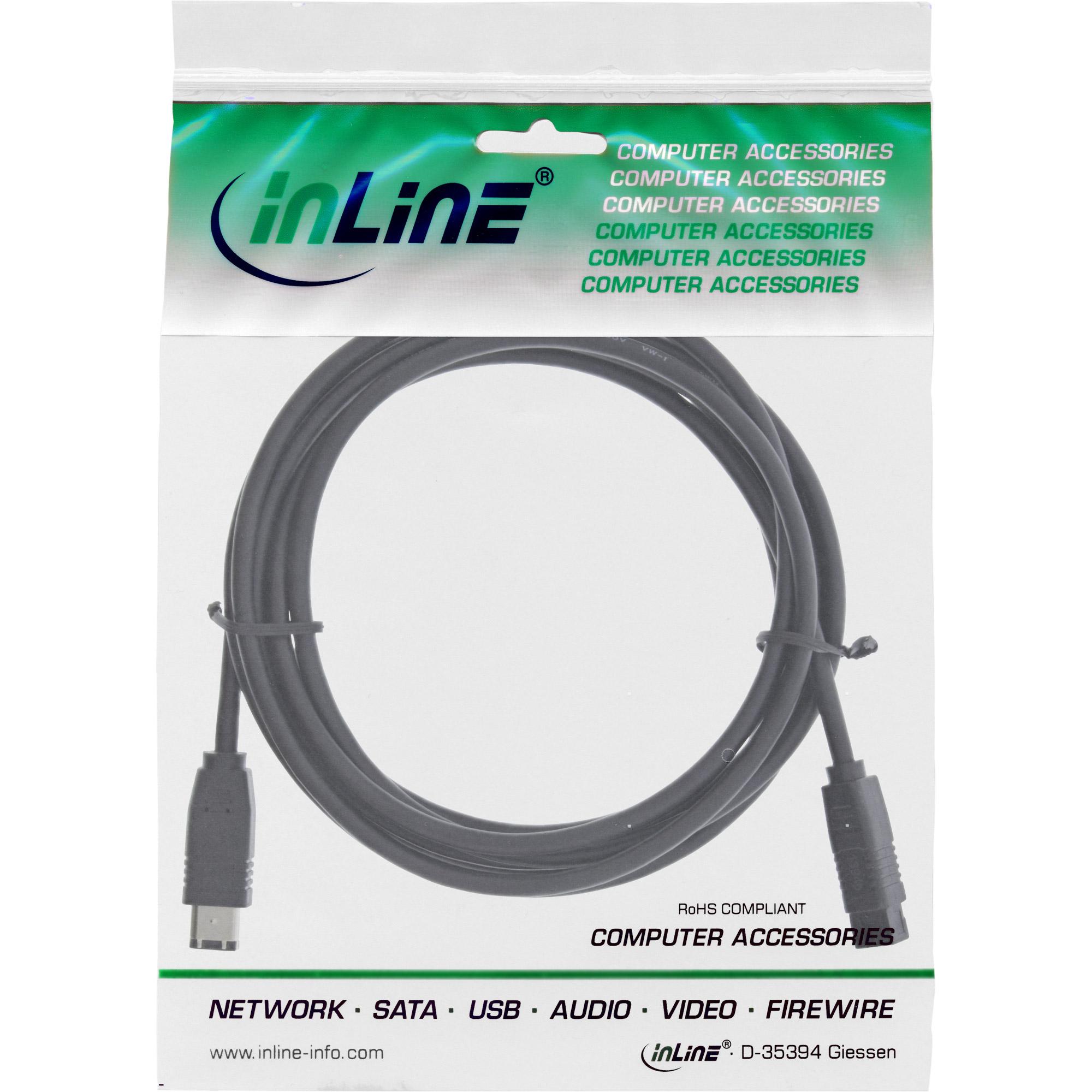 Cavo InLine FireWire 6 pin/9 pin maschio/femmina - 3 m (36903)