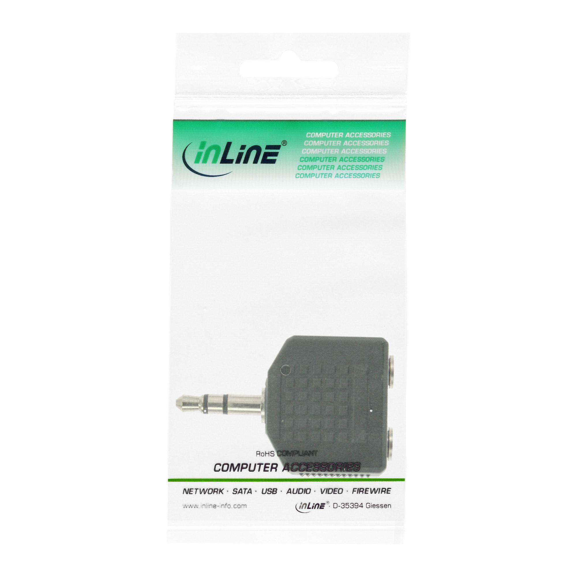 Adattatore audio InLine: 1 presa jack stereo da 3,5 mm e 2 prese jack stereo da 3,5 mm (99301)