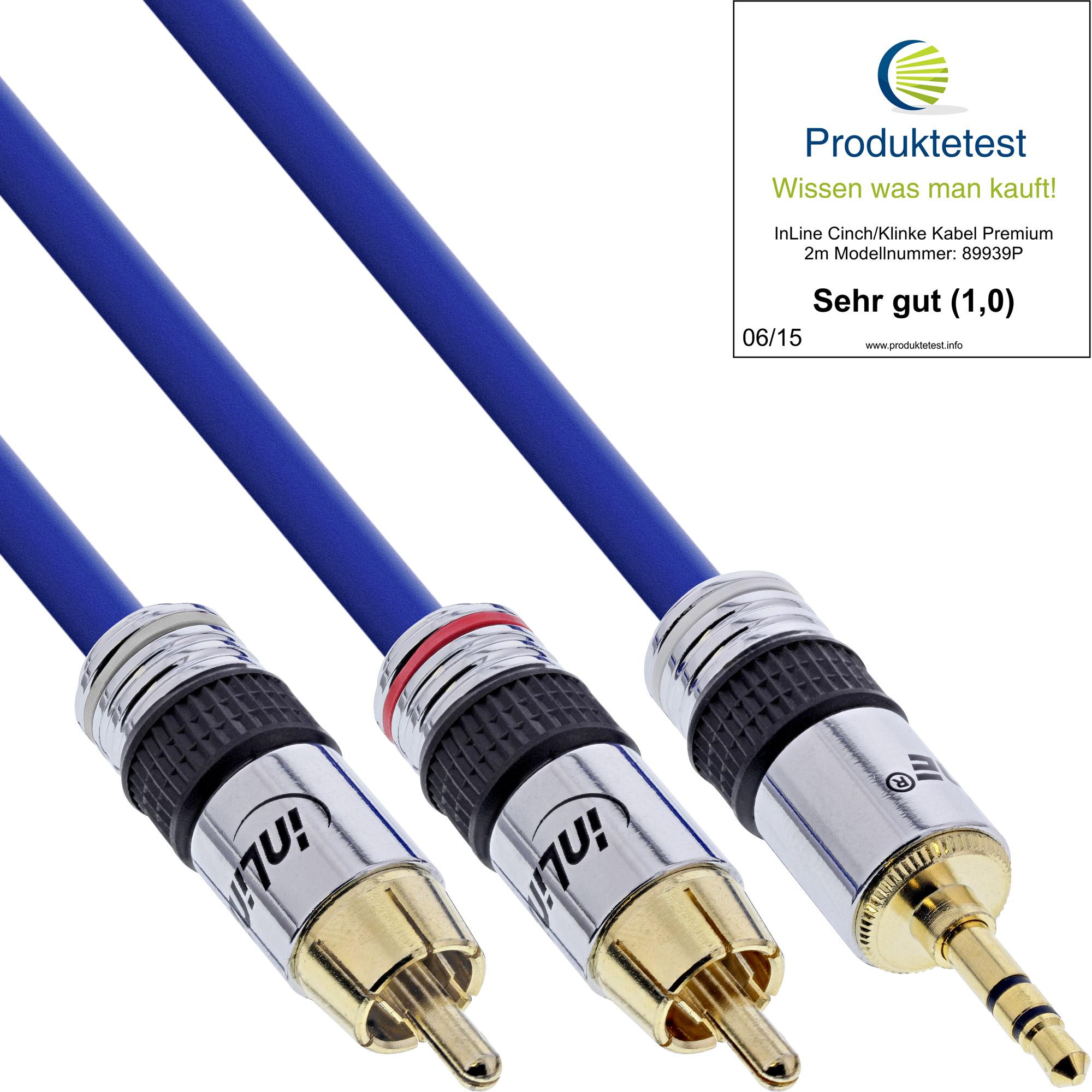 InLine 4043718032112 cavo audio 10 m 2 x RCA 3.5mm Blu