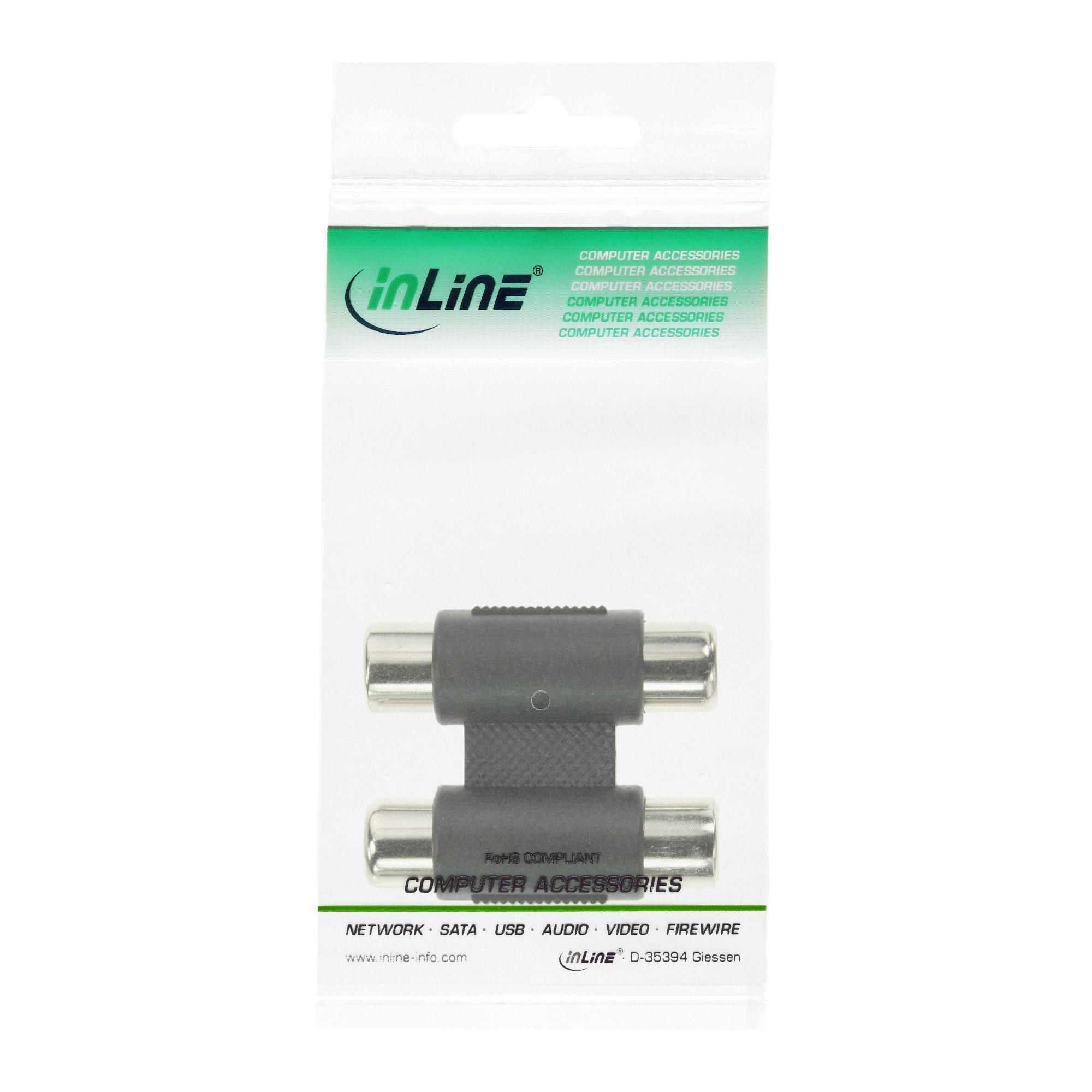 Giunto InLine per collegare/prolungare cavi audio stereo - 2 prese RCA su 2 prese RCA (99318)