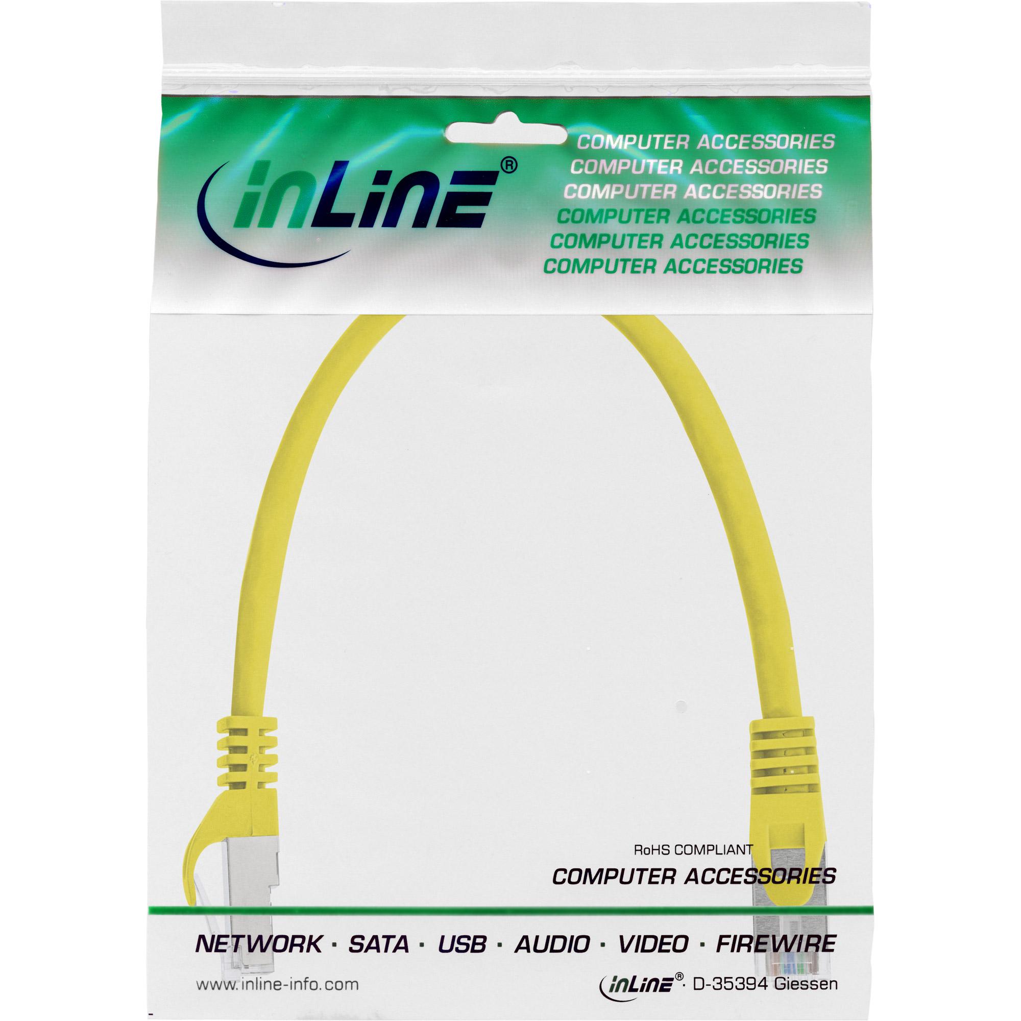 Cavo patch - SF-UTP - Cat.5e - giallo - 0,3 m