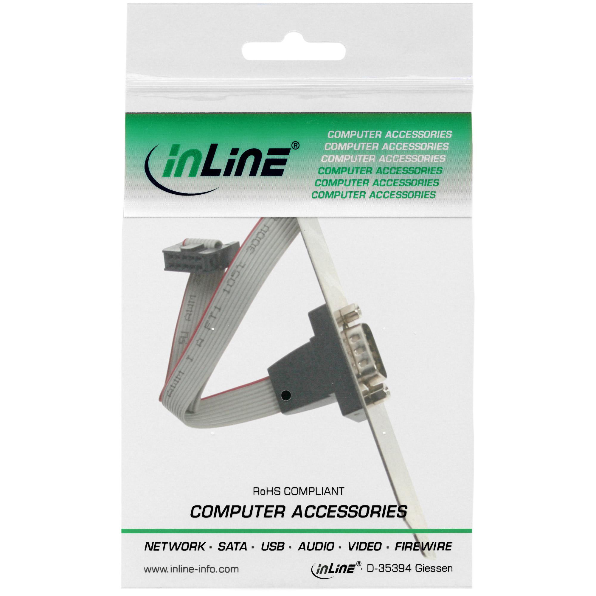 Staffa per slot seriale InLine spina a 9 poli su presa multipla a 10 poli 11 025 m (33208)