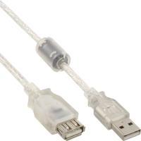 Prolunga USB 2.0 - St-Bu - tipo A - trasparente - con nucleo in ferrite 0,5 m