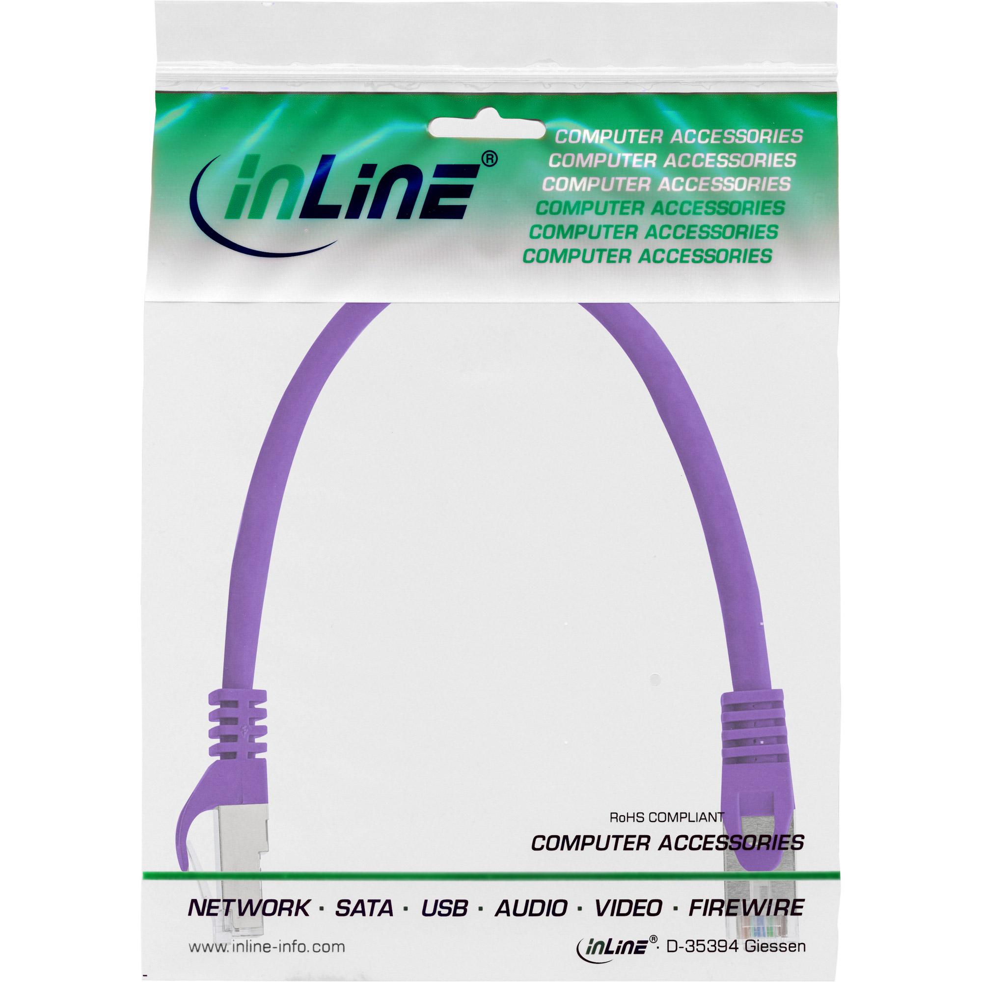 Cavo patch - SF-UTP - Cat.5e - viola - 0,3 m