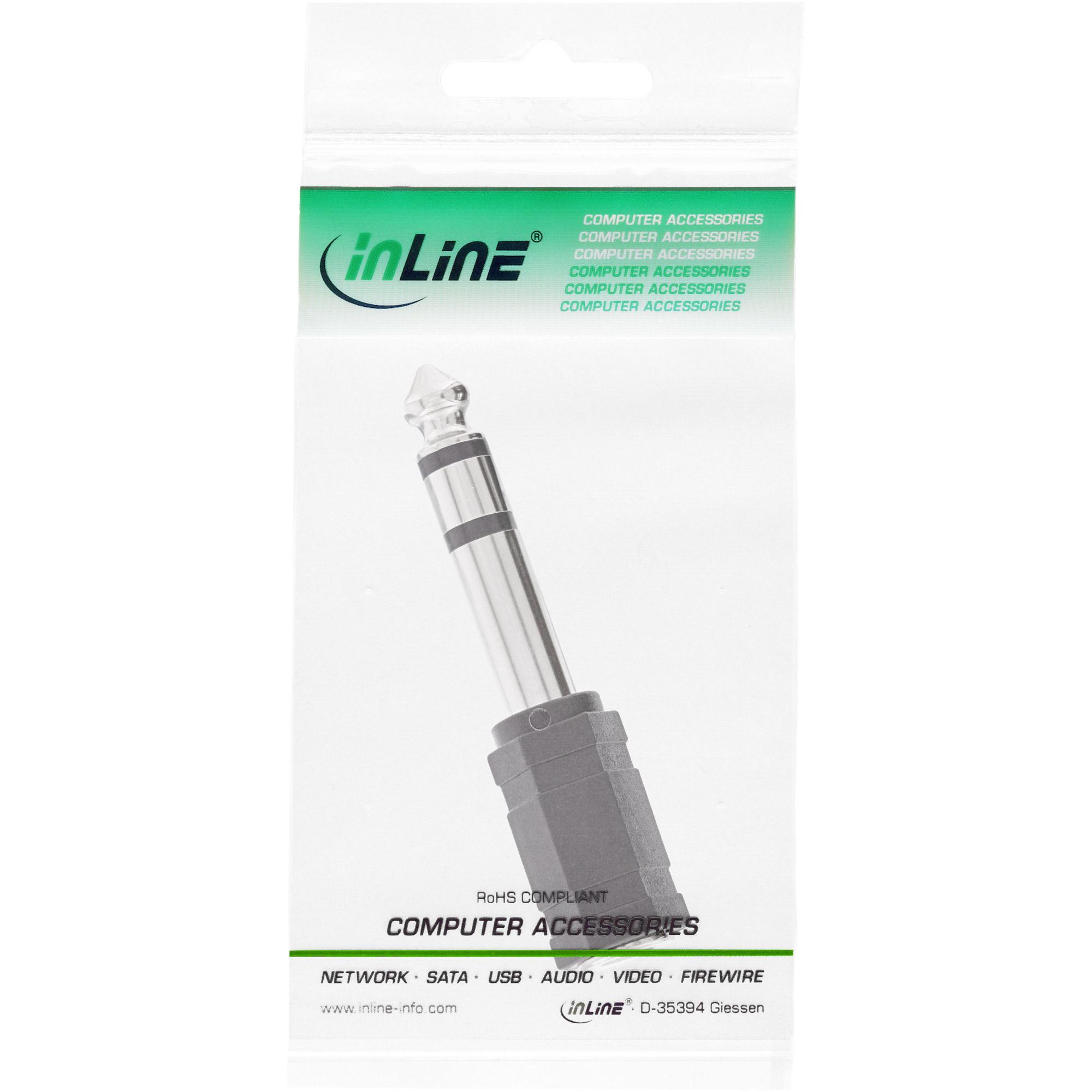 Adattatore audio InLine: spina jack da 6,3 mm su presa jack da 3,5 mm (99305)