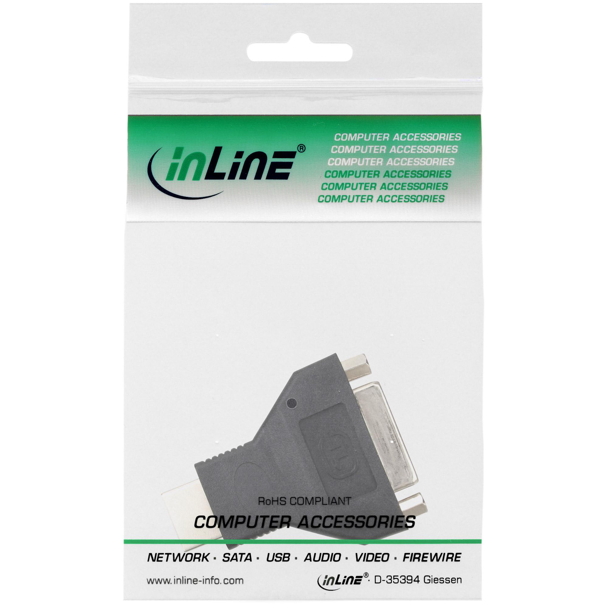 Adattatore HDMI/DVI in linea - HDMI-19 (M) - DVI-D 24+1 (W) (17670)