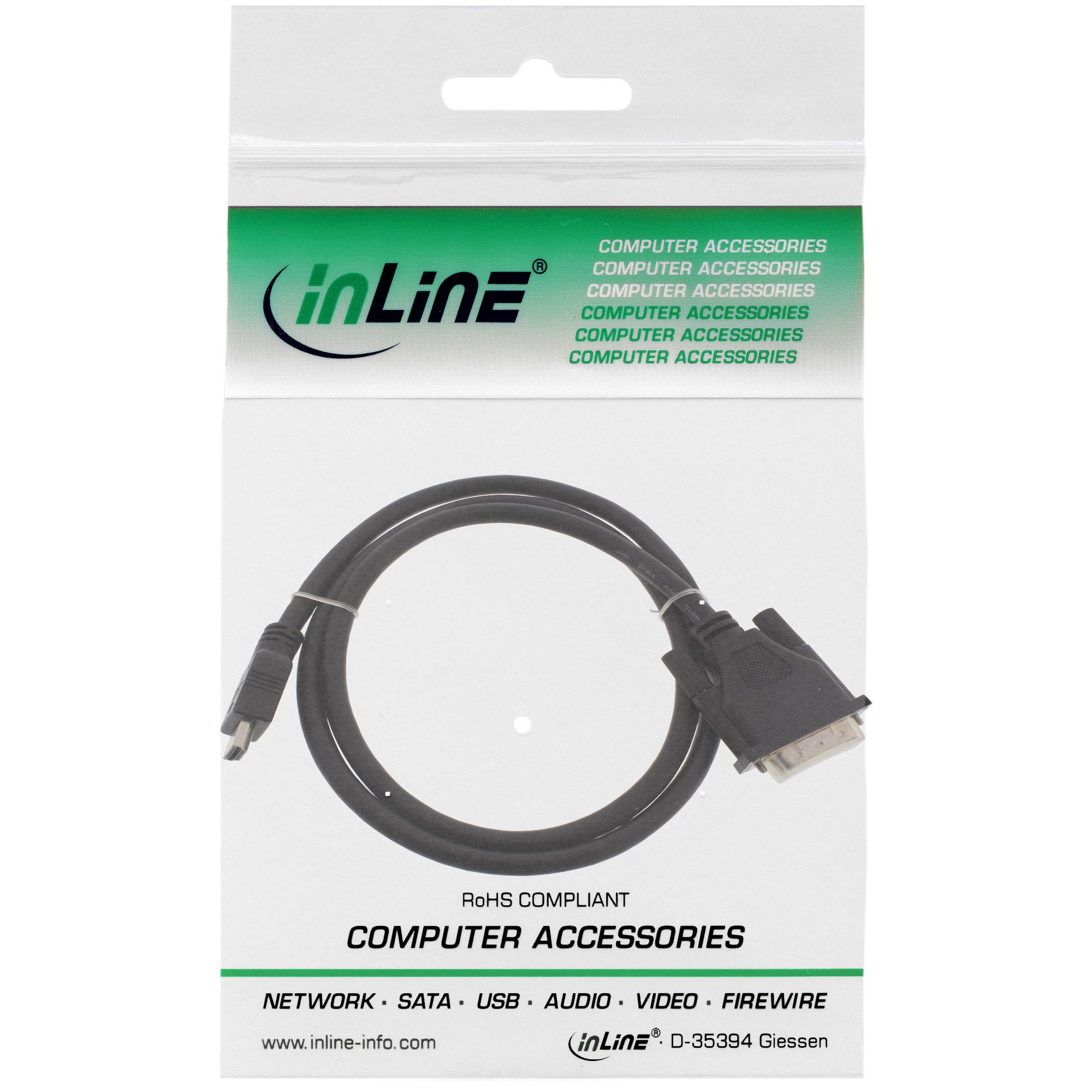 Cavo adattatore HDMI-DVI - da spina HDMI a spina DVI 18+1 - 2m