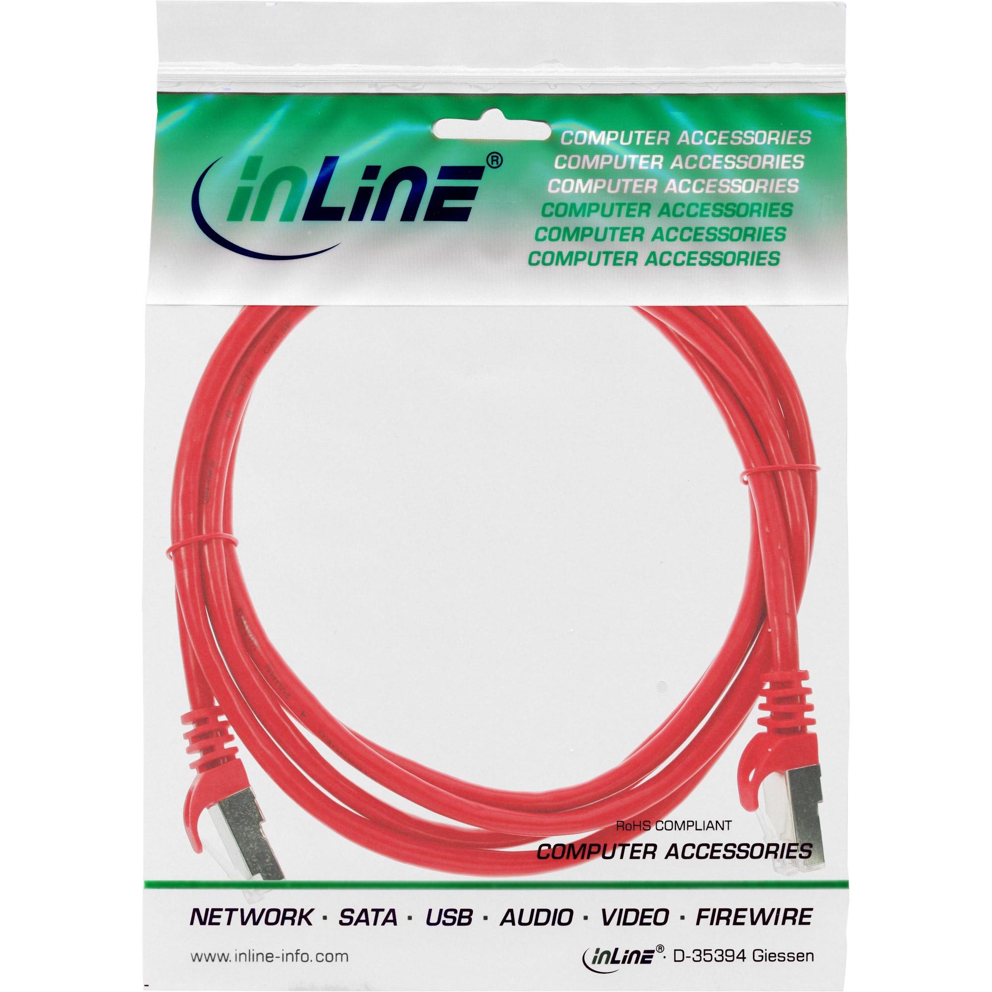 Cavo di rete in linea 1M rosso (RJ-45 CAT5E UTP)