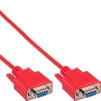 Cavo null modem - presa 9 pin - presa - stampato - rosso - 3m
