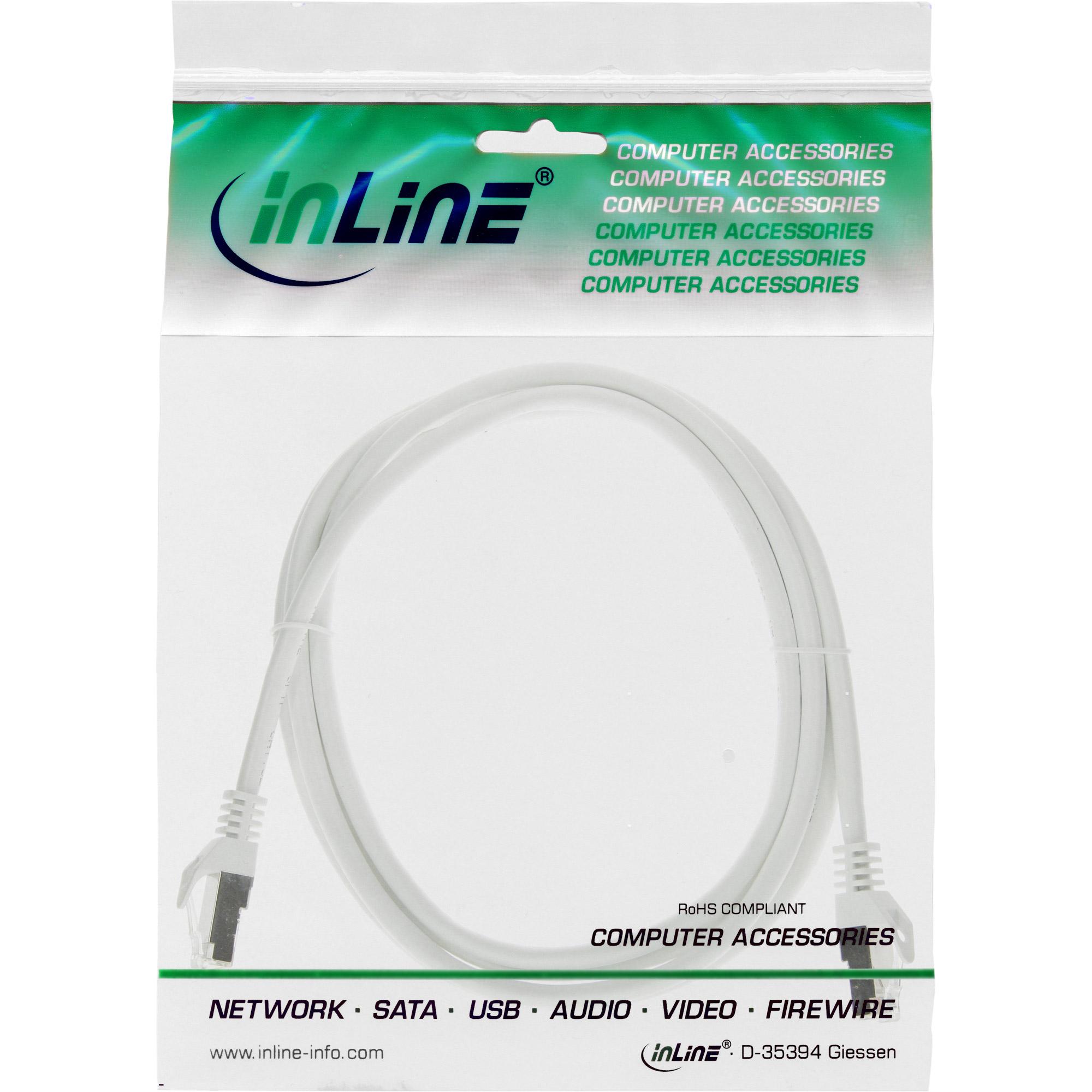 Cavo patch - SF-UTP - Cat.5e - bianco - 1m