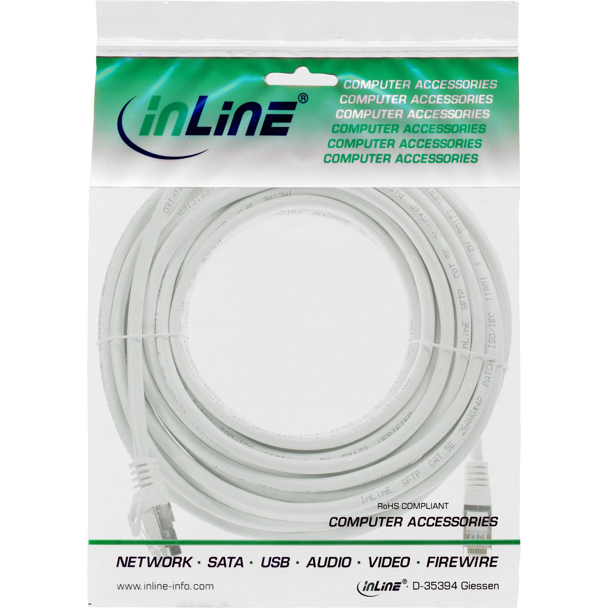 Cavo patch - SF-UTP - Cat.5e - bianco - 50 m