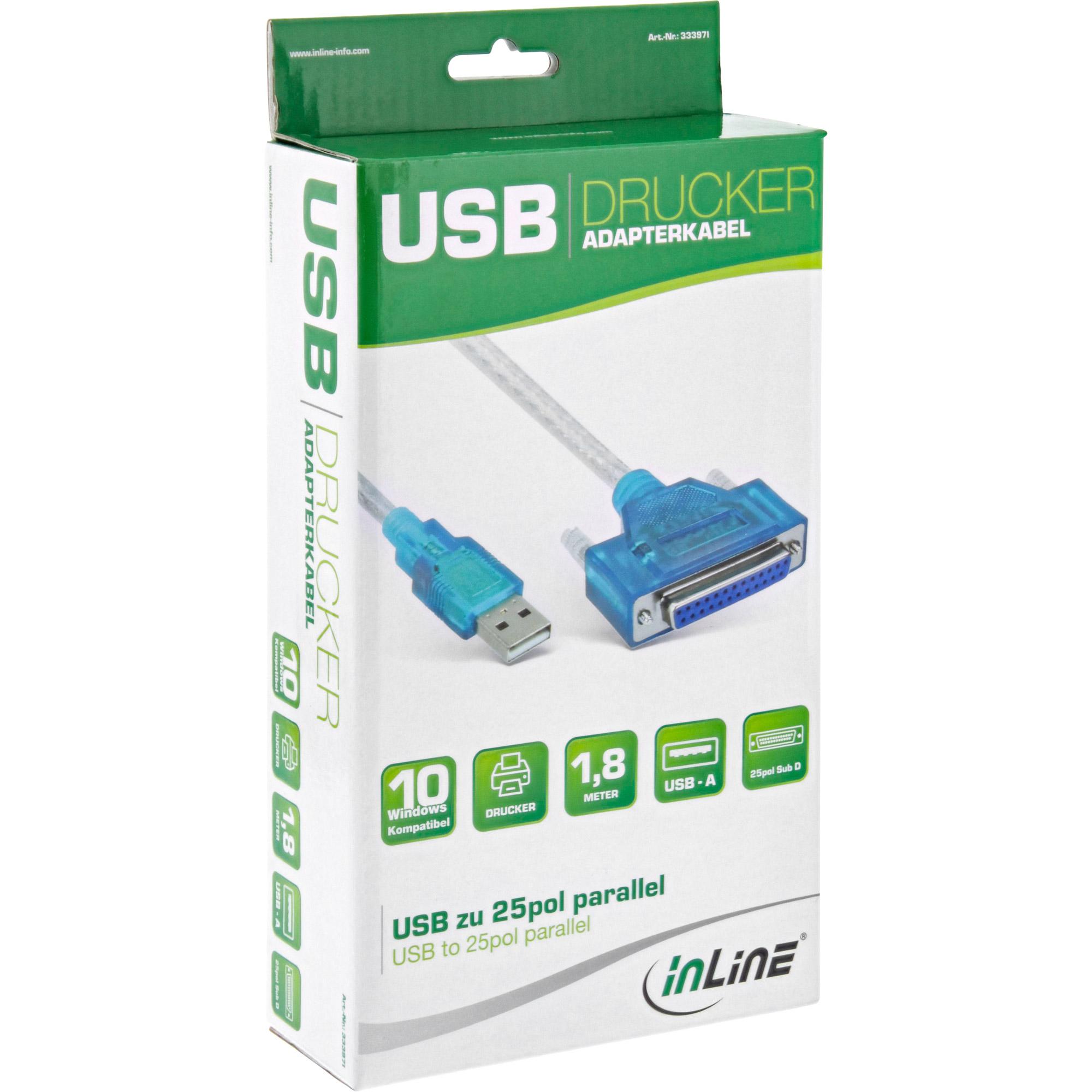 USB a parallela a 25 pin - Cavo adattatore per stampante - 1,8 m