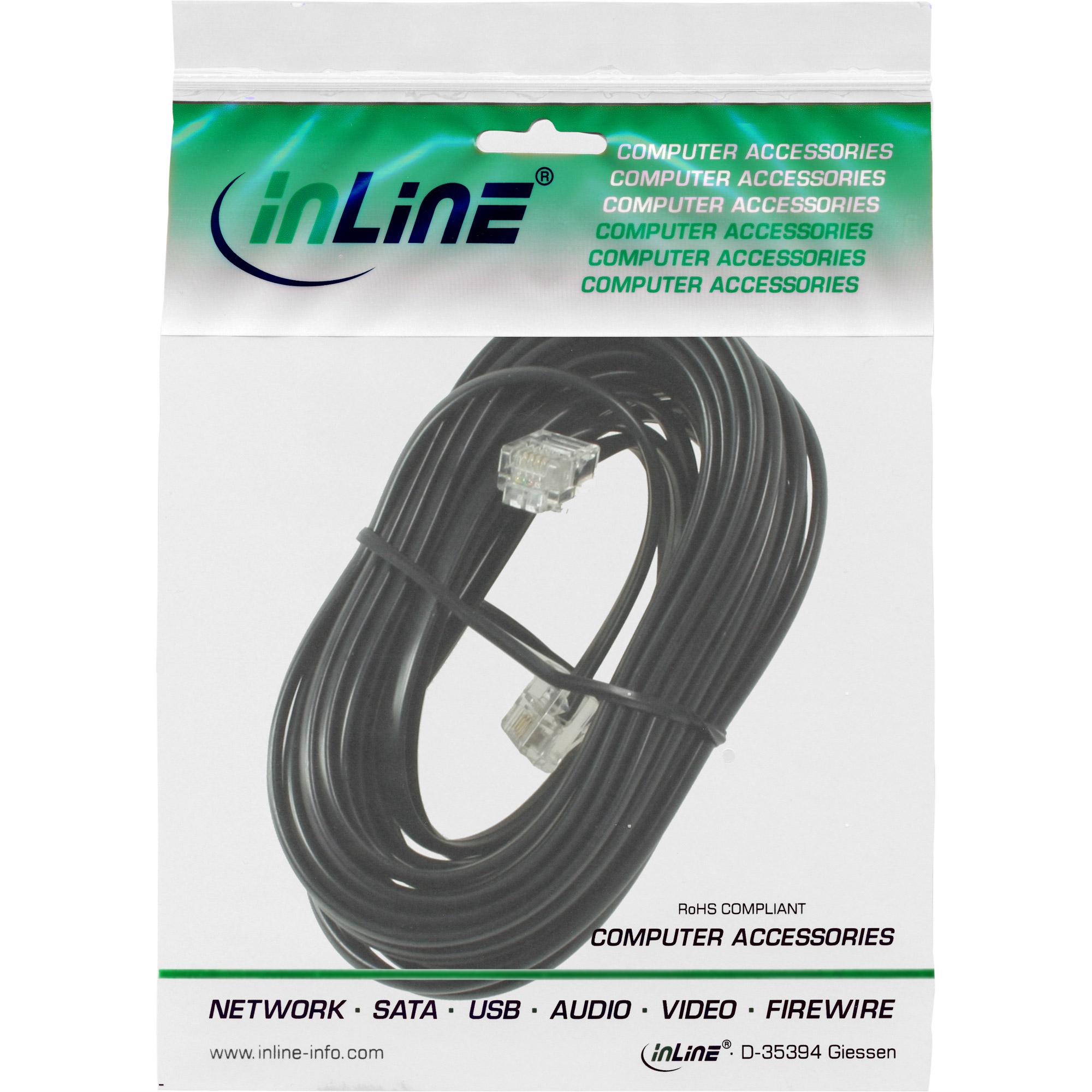 Cavo modulare RJ11 - spina - spina - 4 fili - 6P4C - 15m