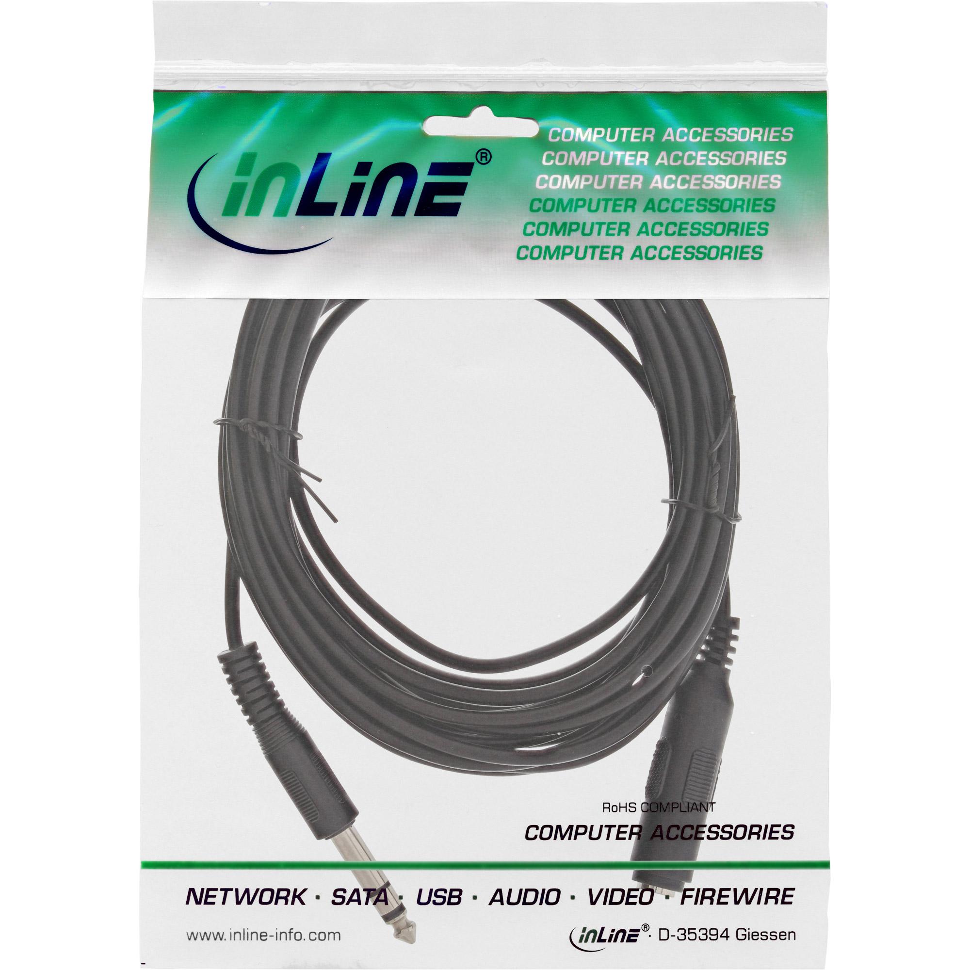 Prolunga jack - spina jack 6,3mm - presa - 5m - stereo