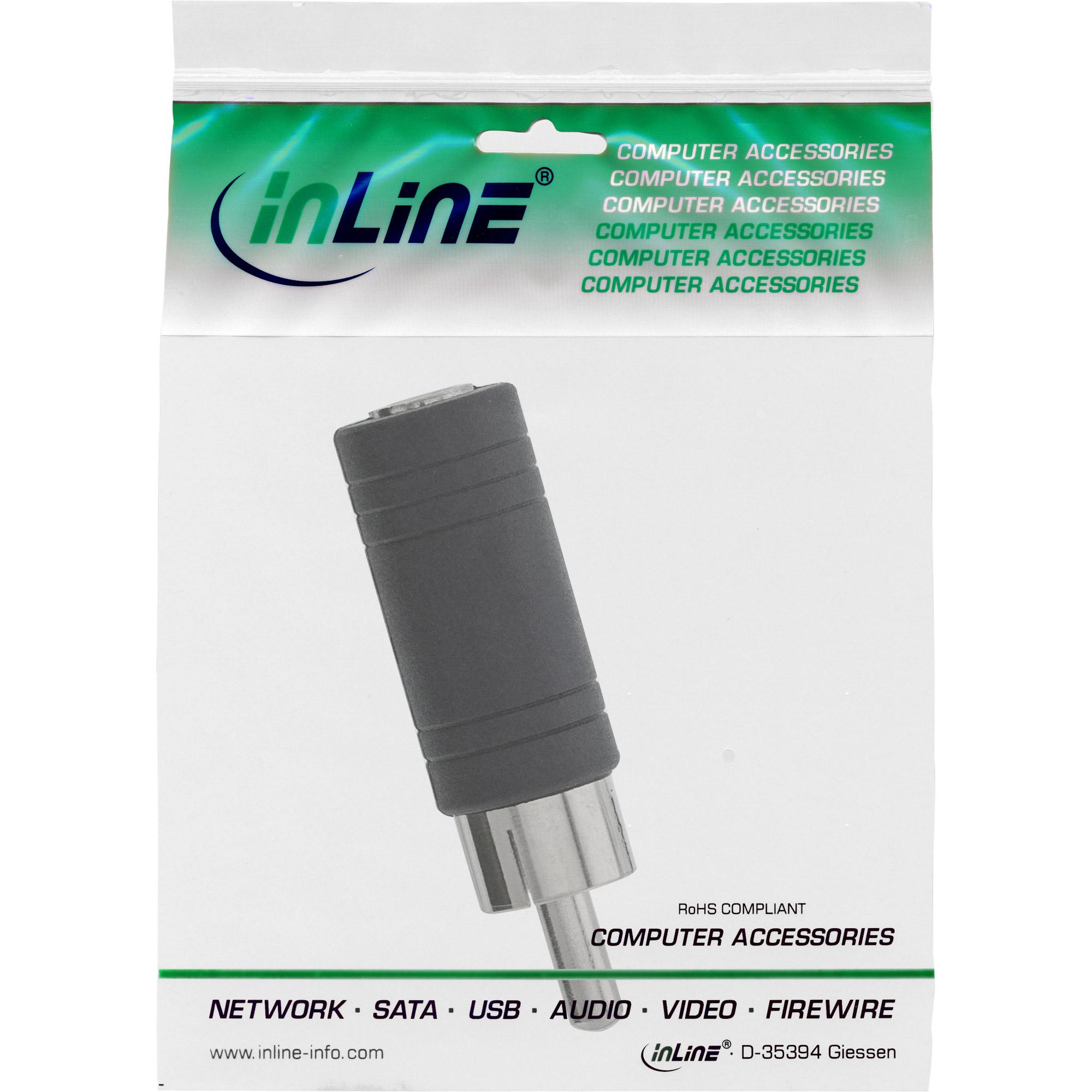 InLine Adattatore Audio 35mm Jack femmina a RCA maschio Mono accoppiatore