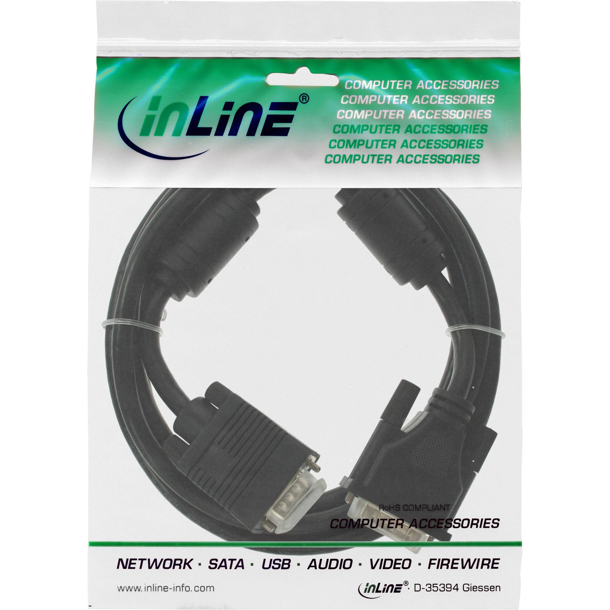 Cavo DVI-A - analogico 12+5 maschio a VGA maschio HD a 15 pin - 5 m