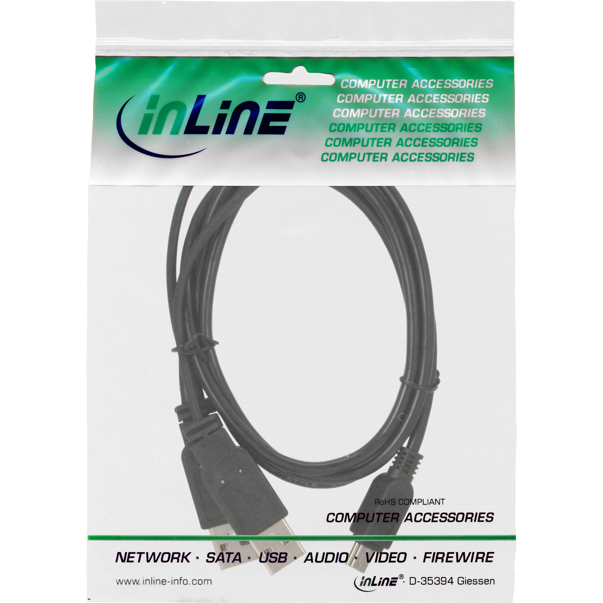Cavo USB mini a Y - 2x connettore A a connettore mini B a 5 pin - 1,5 m