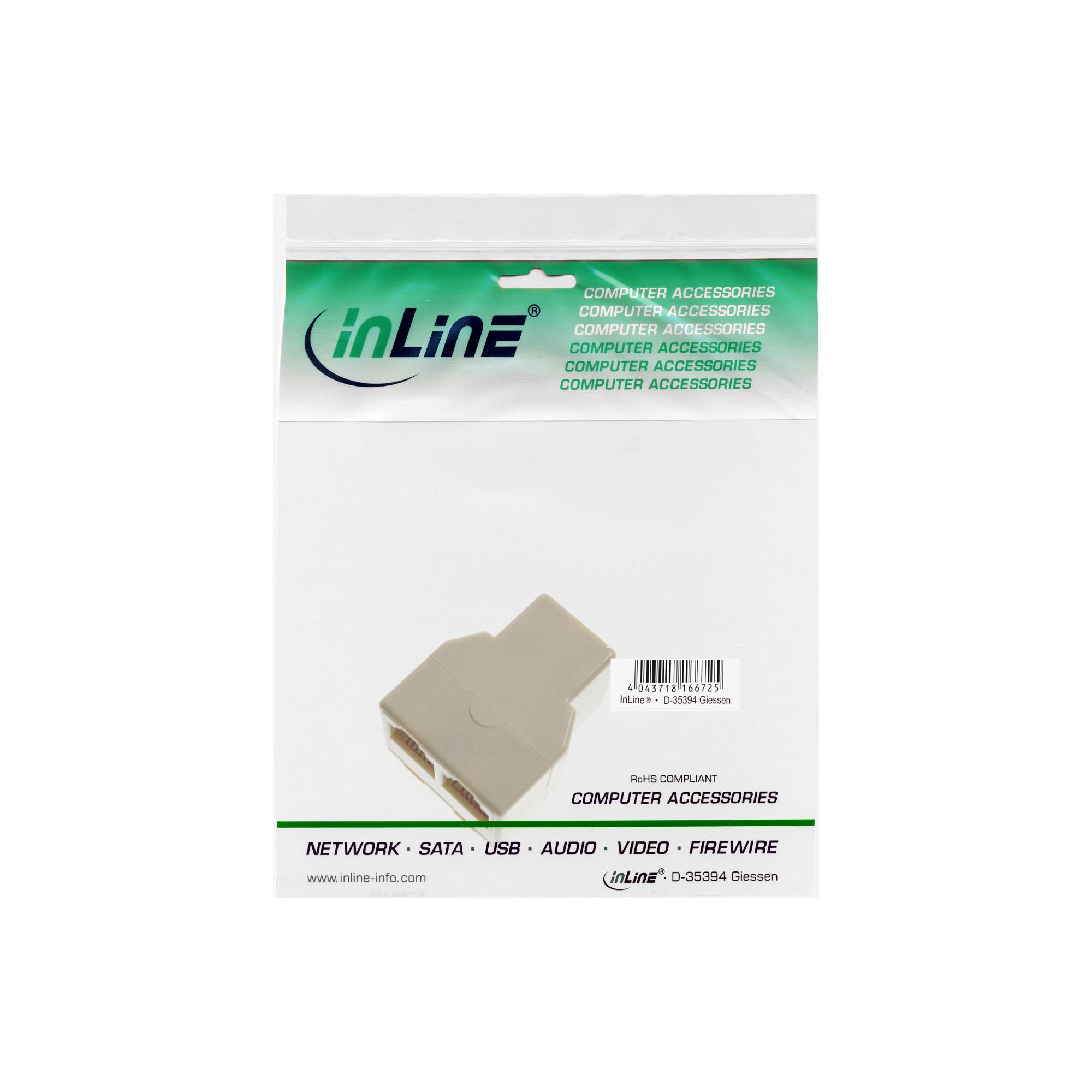 Distributore modulare in linea, presa 1x RJ12 alla presa 2x RJ12