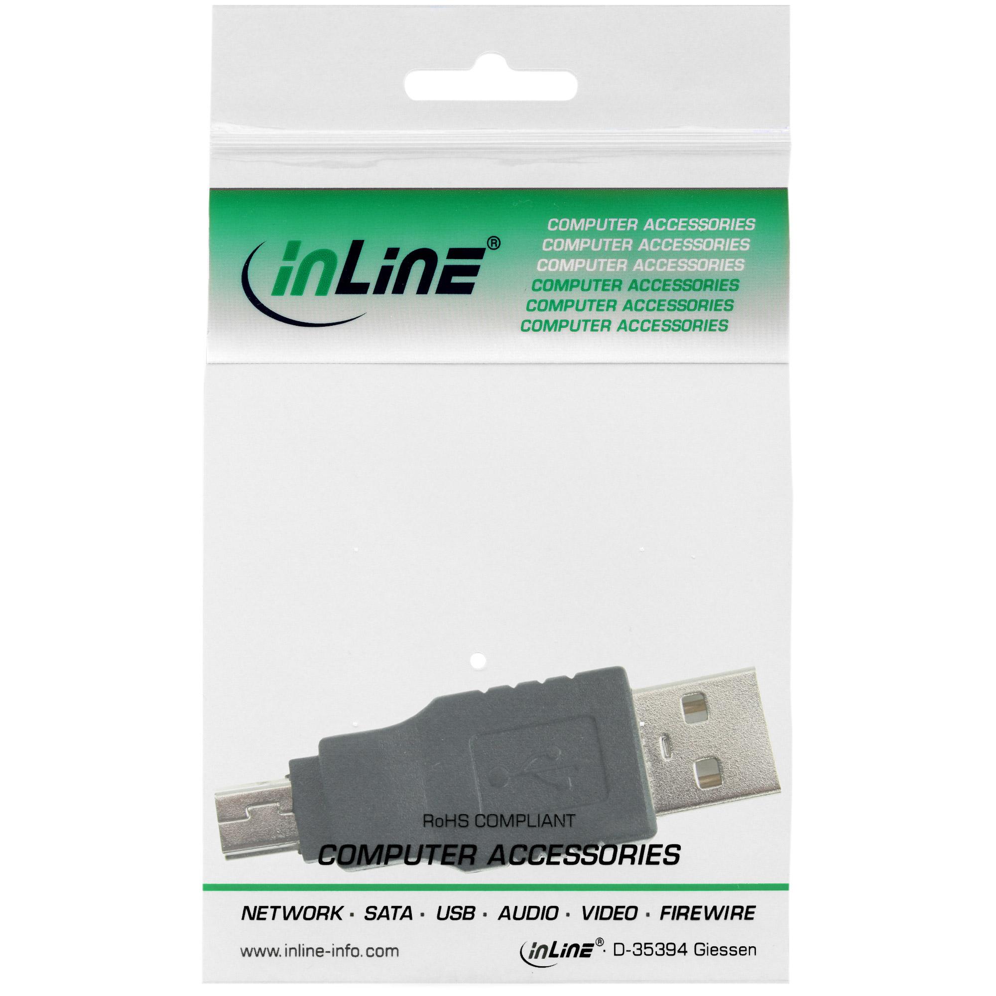 Adattatore USB 2.0: collega il connettore A al connettore mini a 5 pin