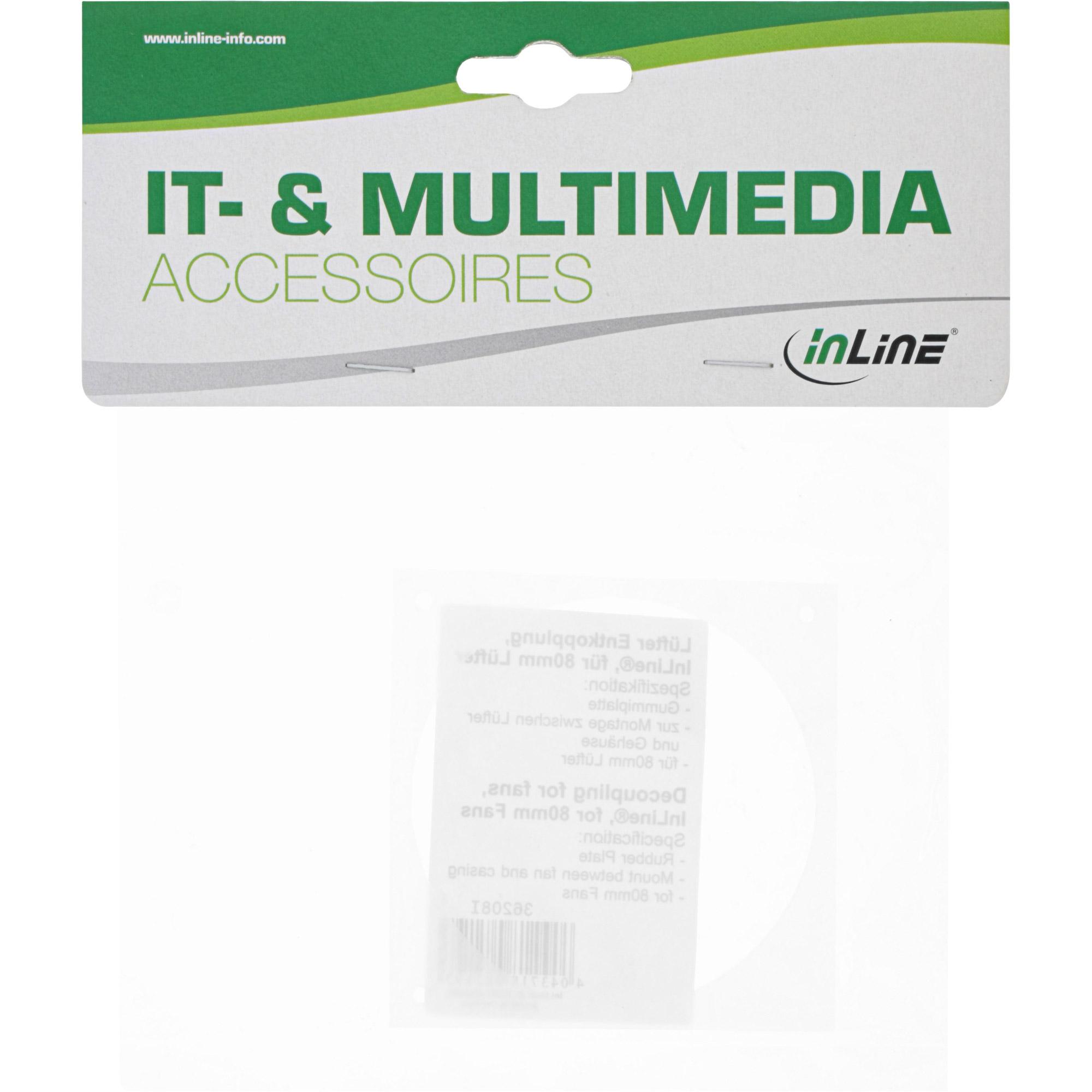 InLine Cornice disaccoppiamento antivibrazione Ventole 80mm
