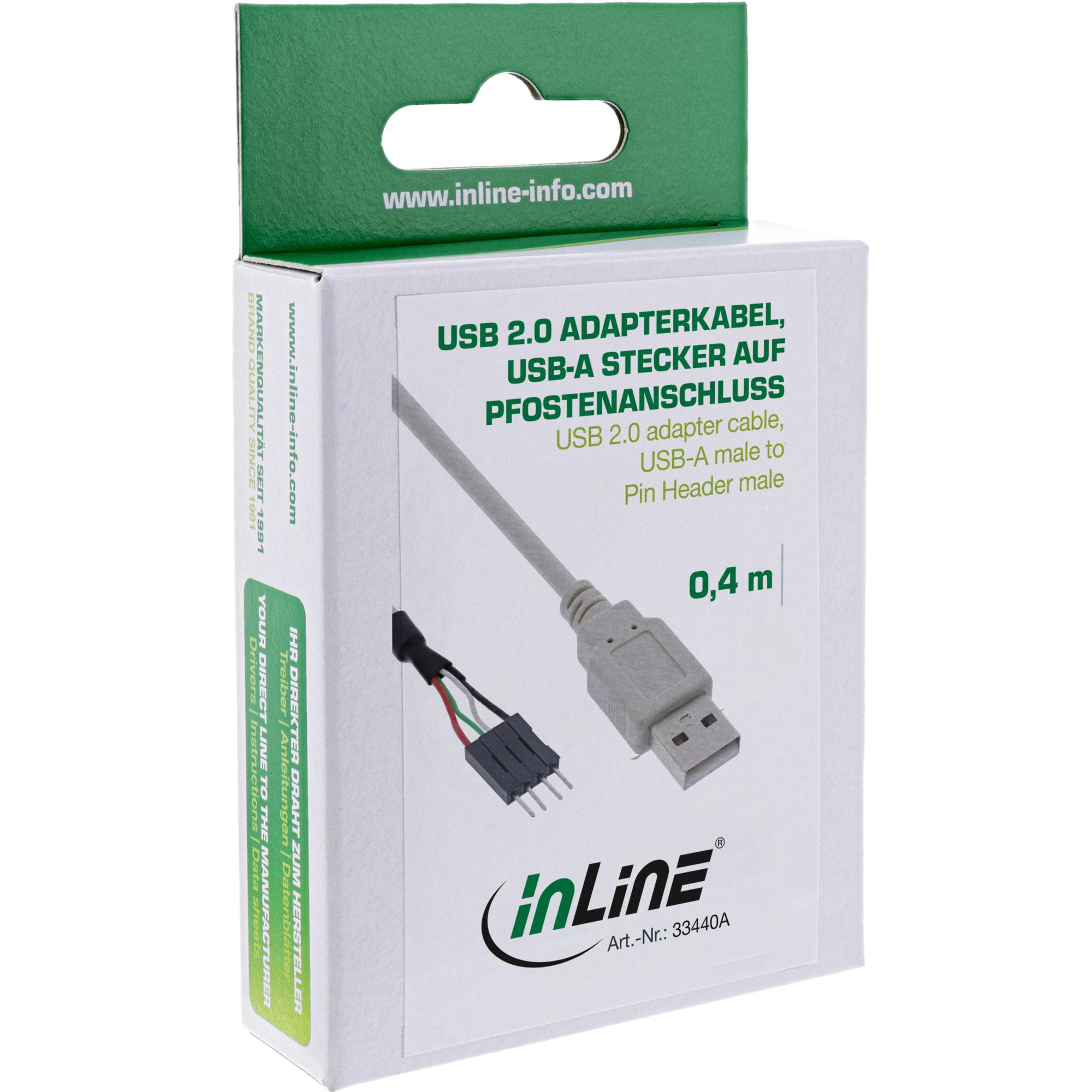 Cavo adattatore USB 2.0 - spina A al collegamento - 0,40 m