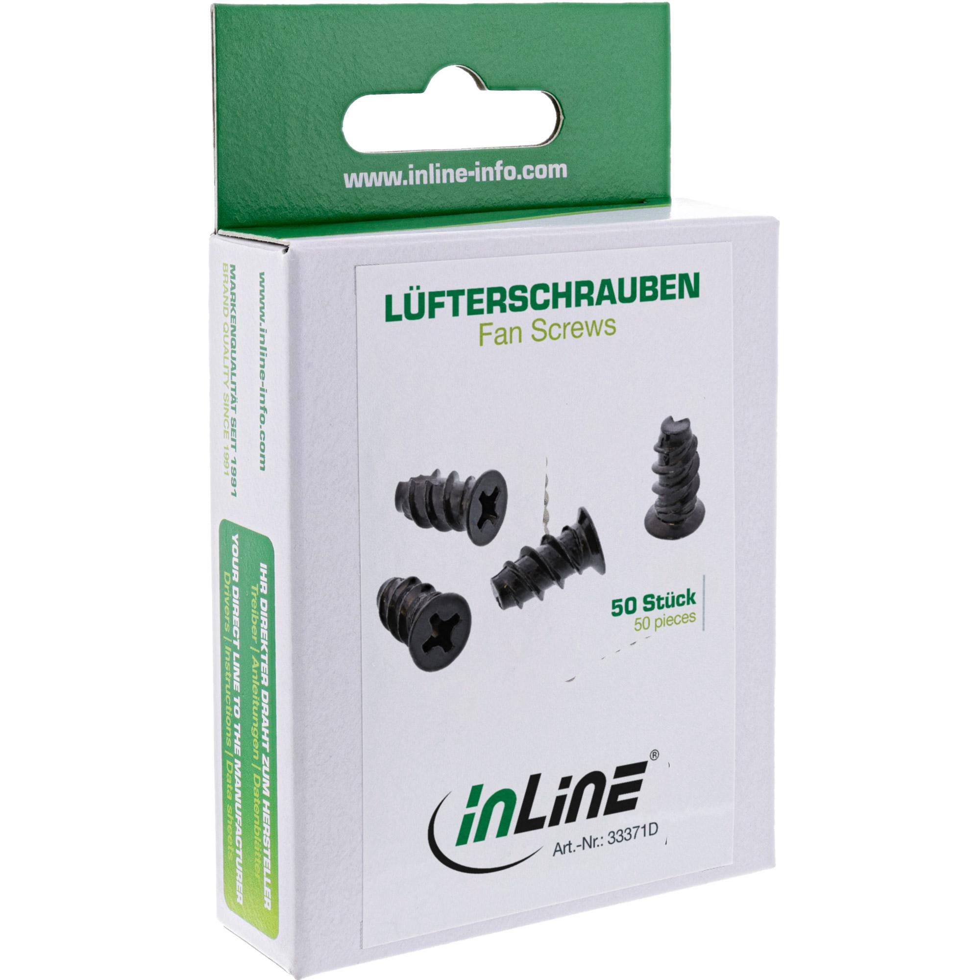 Viti ventola InLine - 50 x 100 mm - nero - 50 pezzi (33371D)