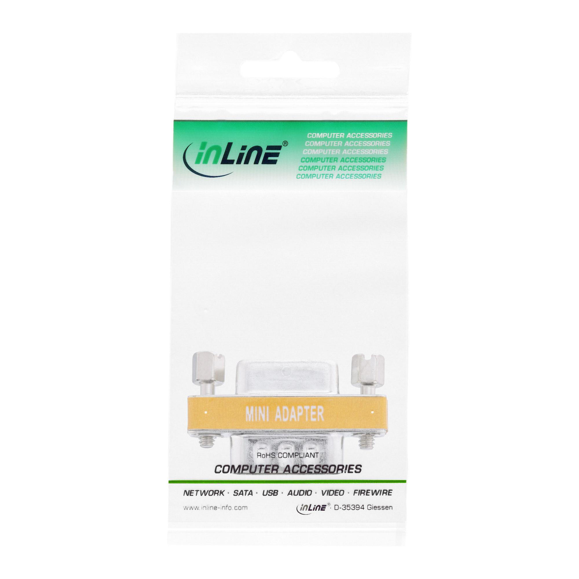 Adattatore null modem InLineÂ®, 9 pin maschio/femmina, sfuso (31437)