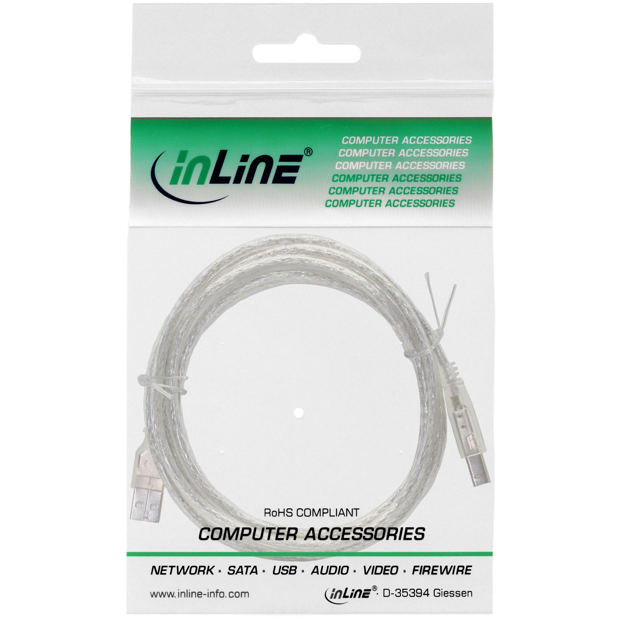 Cavo USB 2.0 - da A a B - trasparente - 2 m