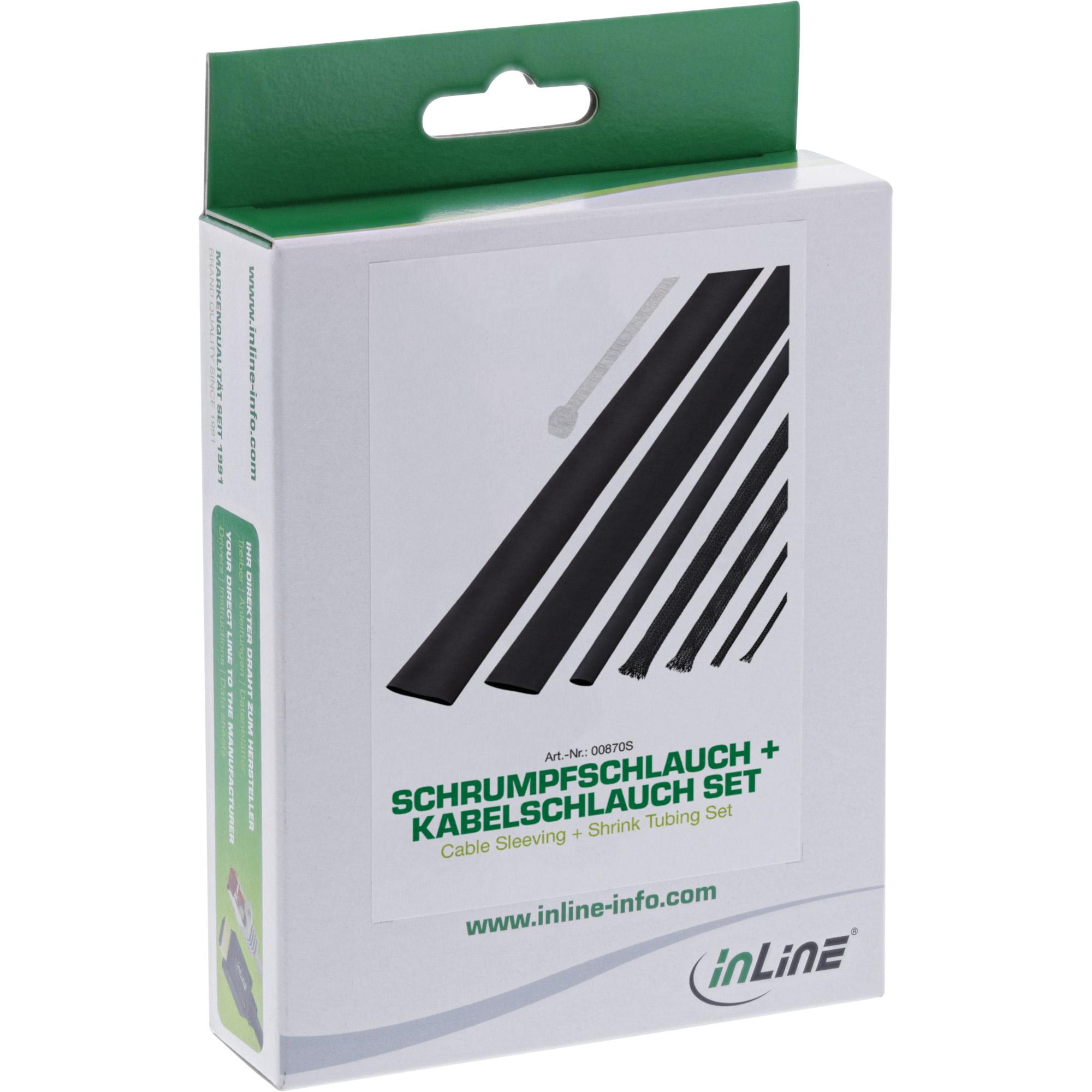 Set di tubi del cavo in linea - nero (00870)