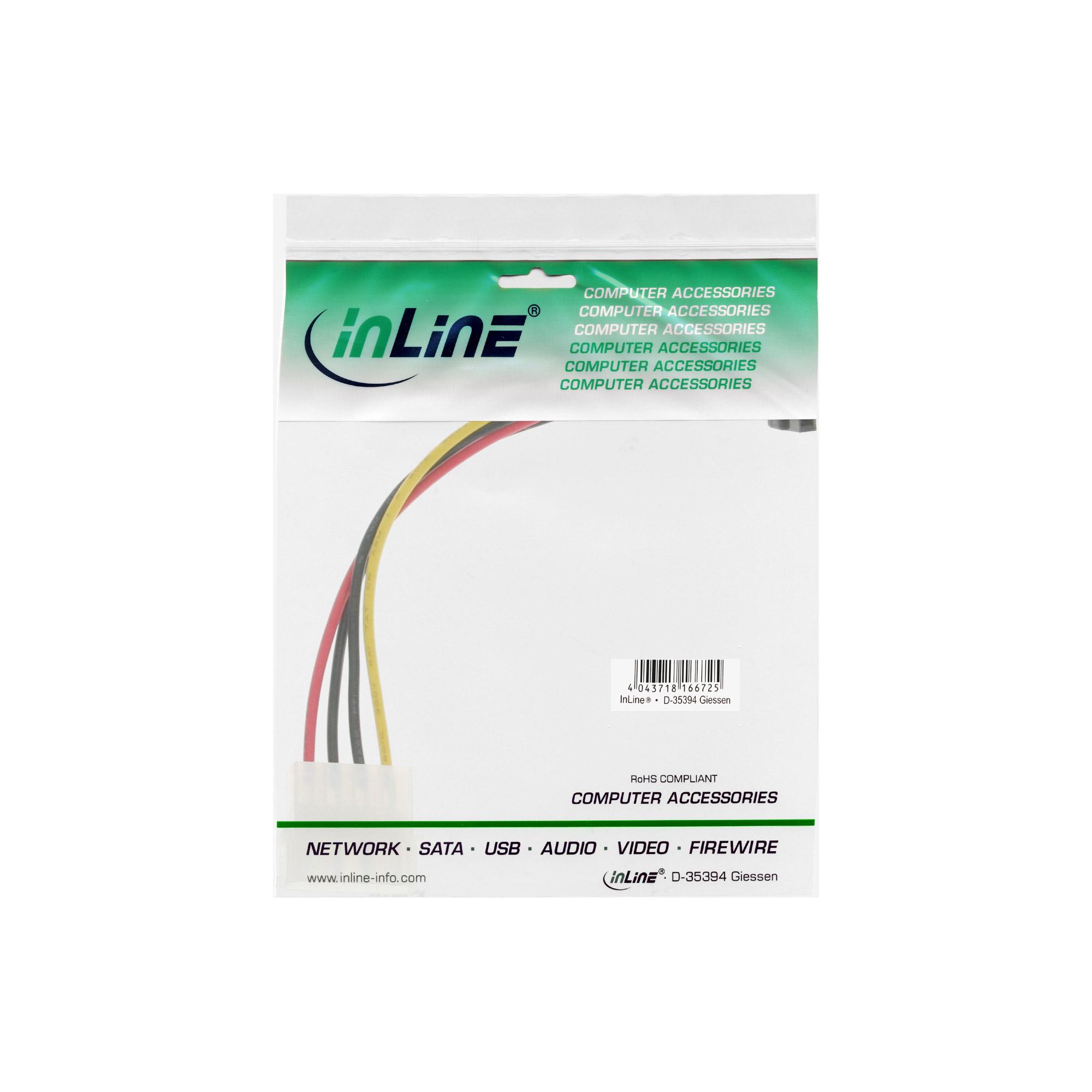 Cavo di alimentazione InLine interno a 4 pin/pz. su 15 pin/SATA maschio 015 m angolato verso l'alto (29670X)