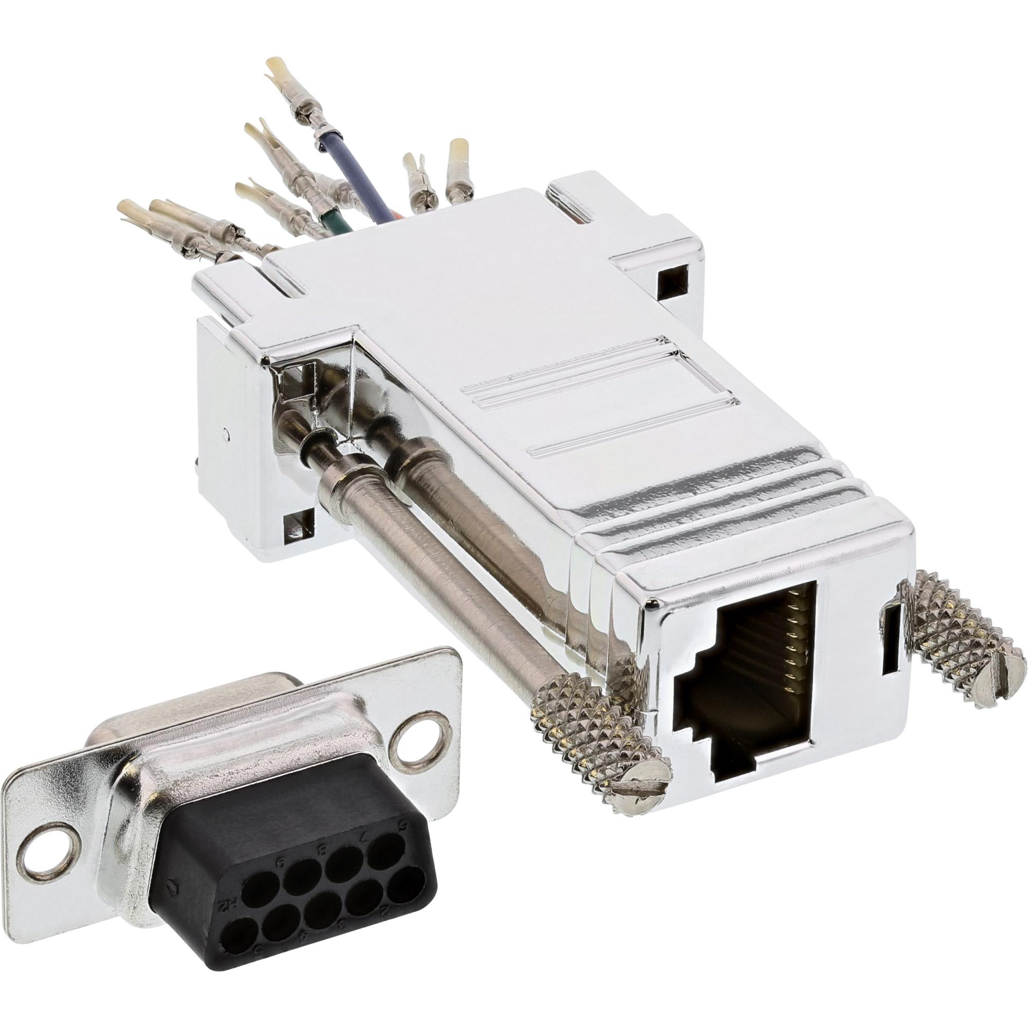 Adattatore: presa Sub D a 9 pin su presa RJ45 - metallizzato