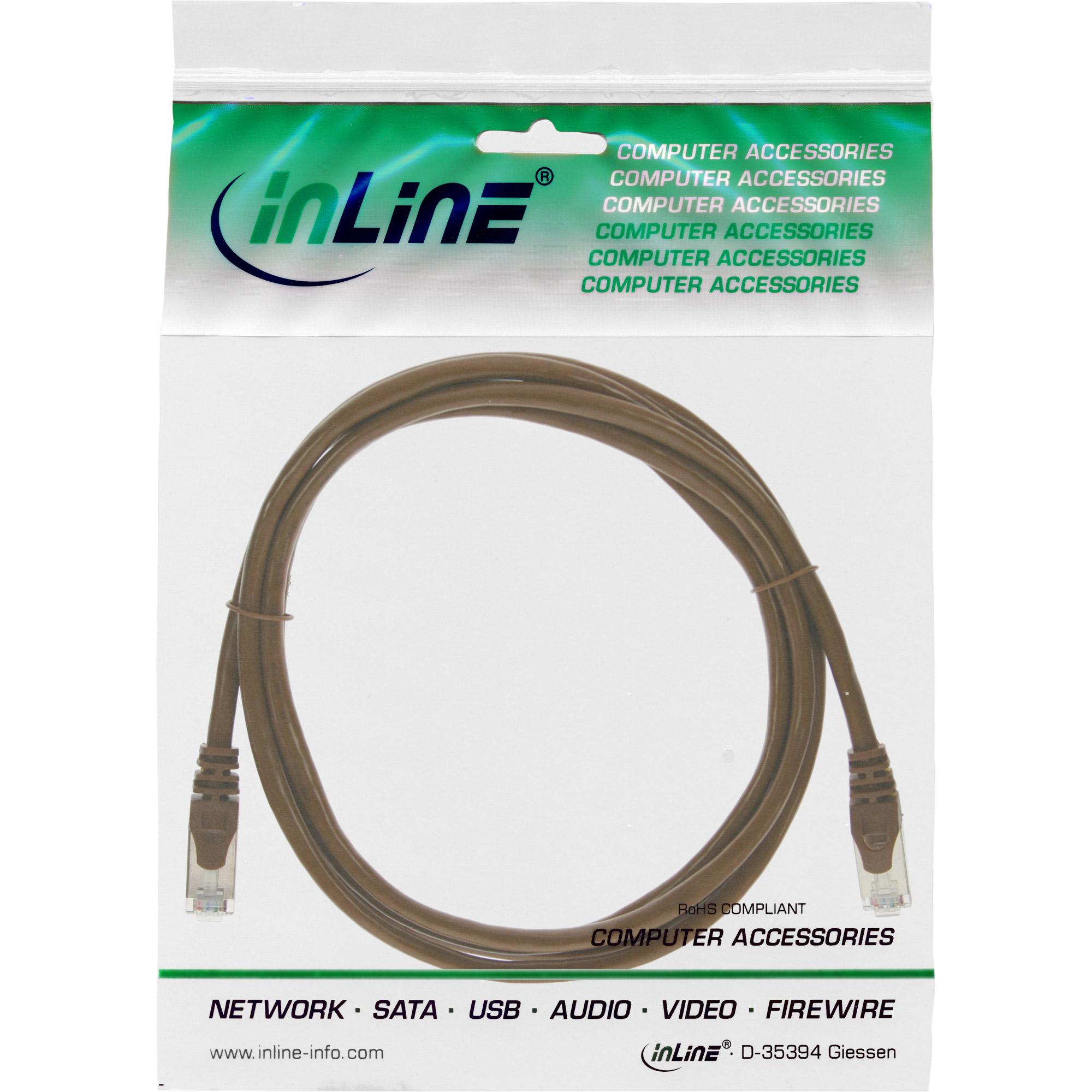 Cavo patch - SF-UTP - Cat.5e - marrone - 2m