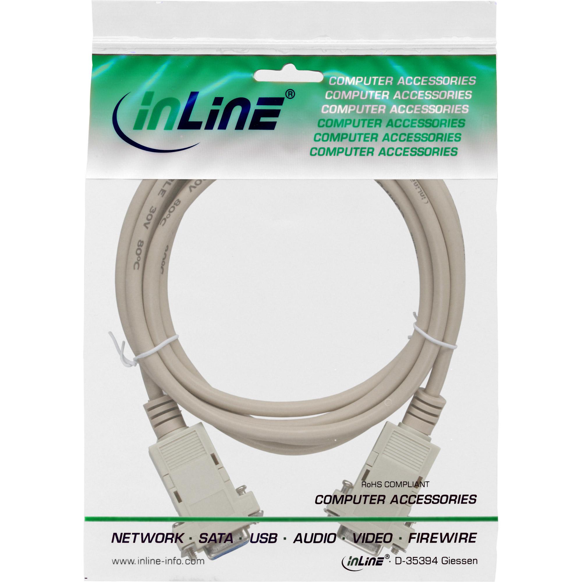 Cavo null modem - presa 9 pin - presa - clip - 2 m