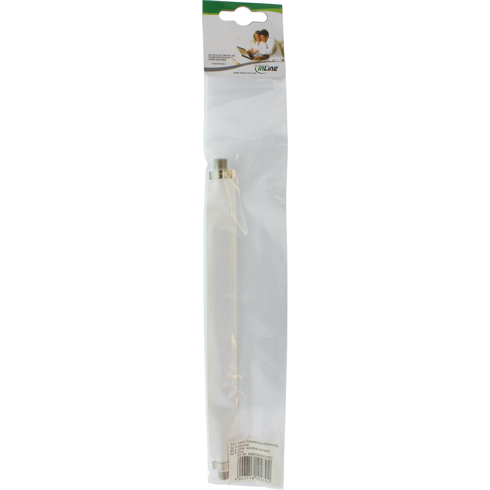 InLine Cavo SAT flat per finestra, connettori 2xF, bianco, 11cm