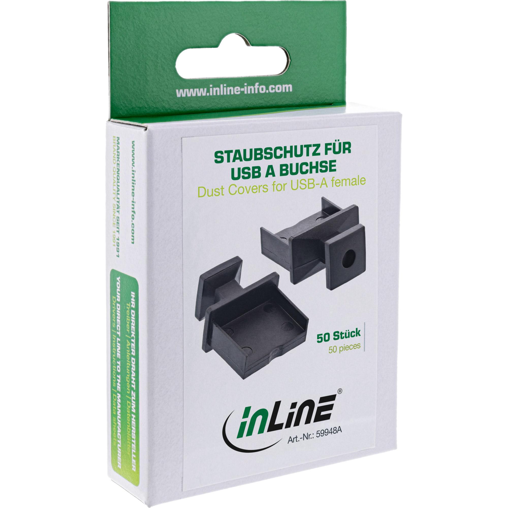 InLine Tappi nantipolvere per presa USB-A nero confezione da 50pz.