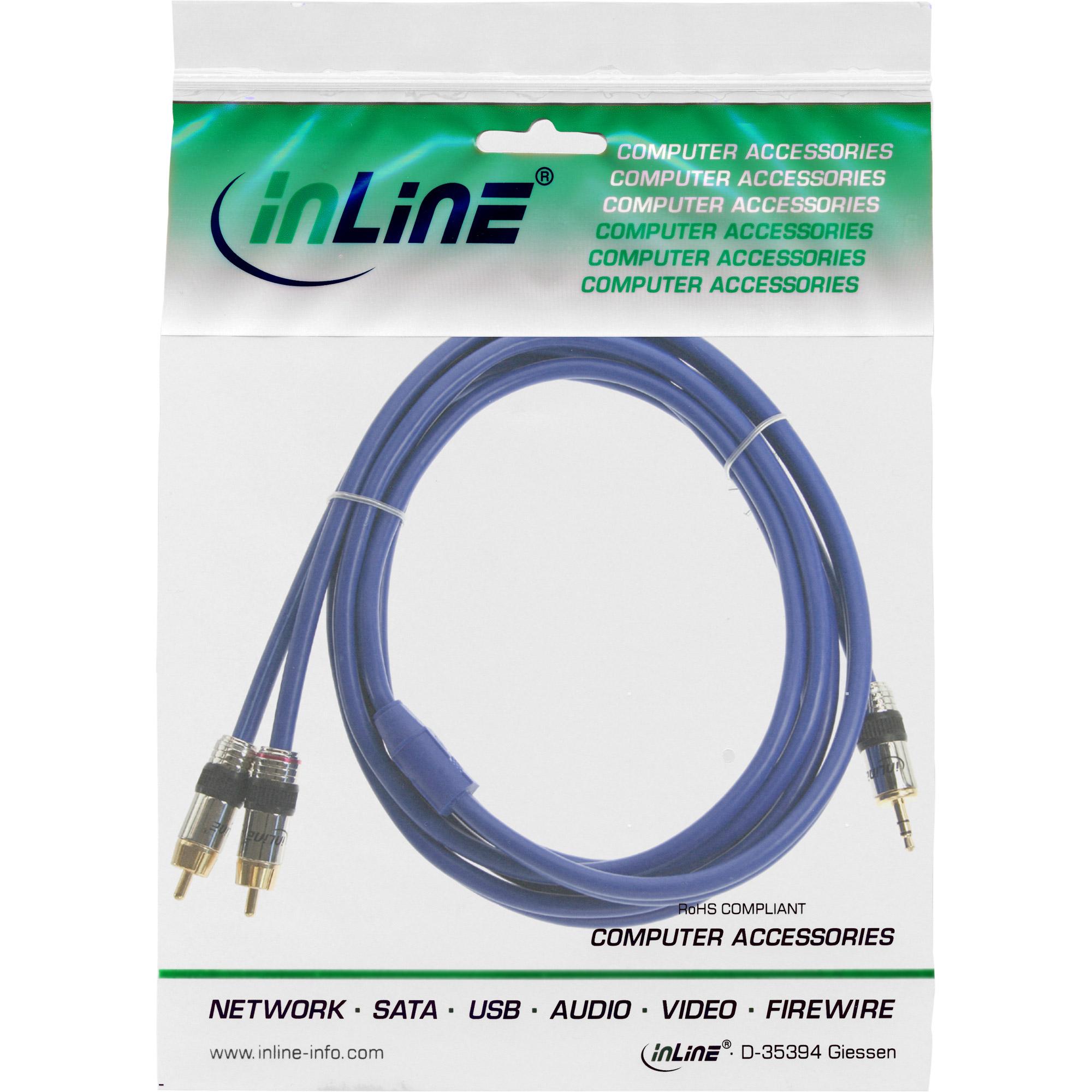 InLine Cavo Audio Jack 35mm maschio a 2x RCA maschio 3m PREMIUM
