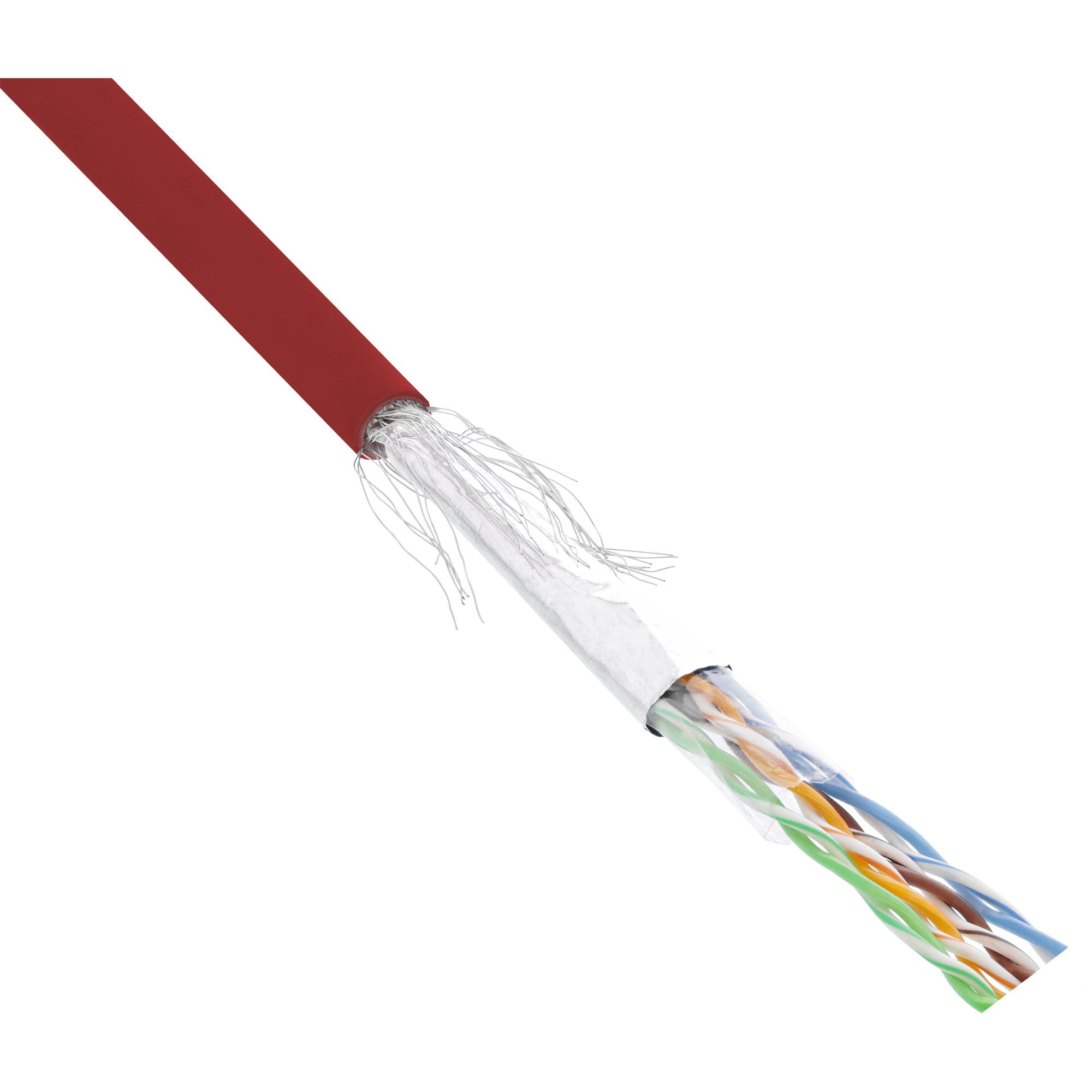 Cavo patch Cat.5e - rosso - SF-UTP - AWG26 - PVC - 100 m
