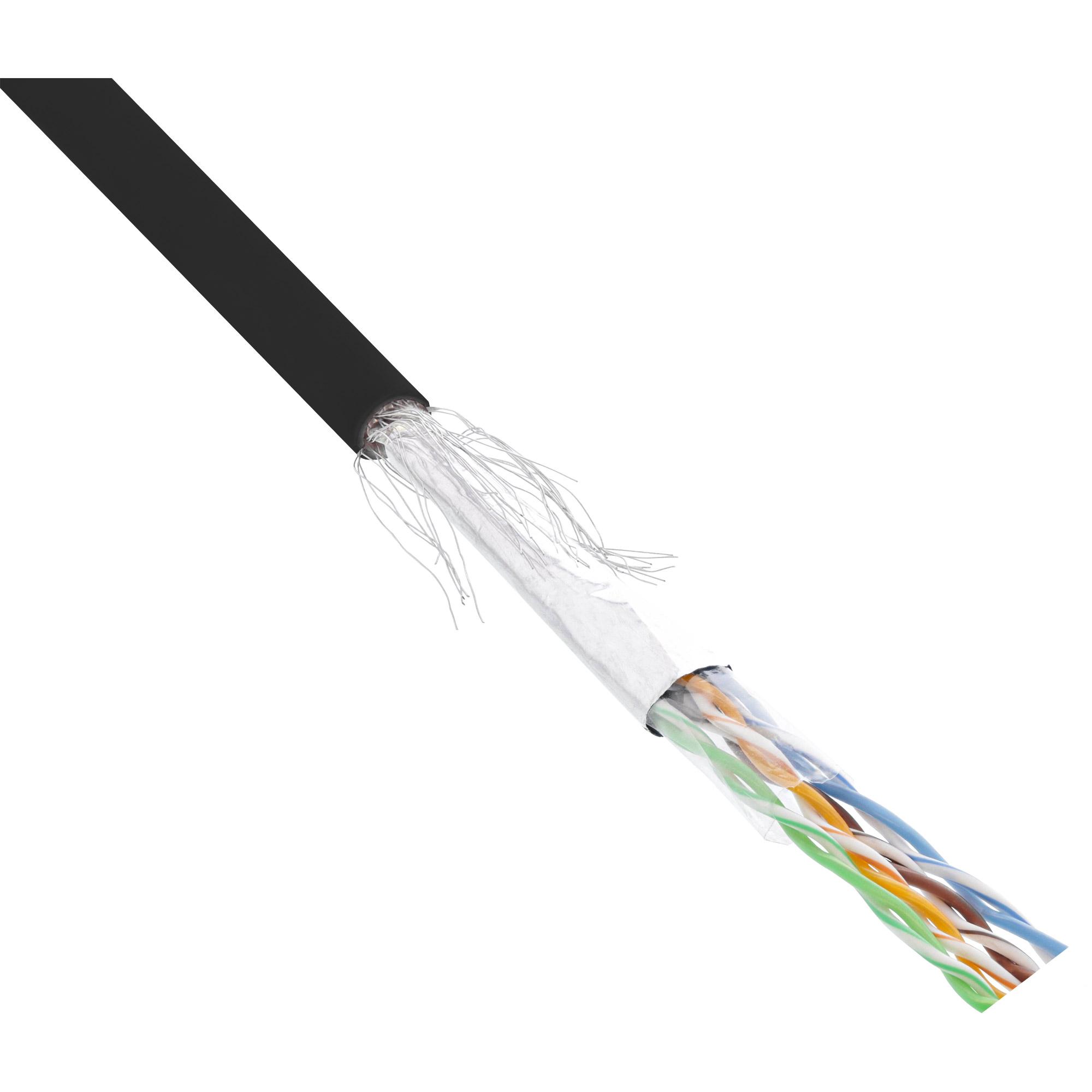 Cavo patch Cat.5e - nero - SF-UTP - AWG26 - PVC - 100 m