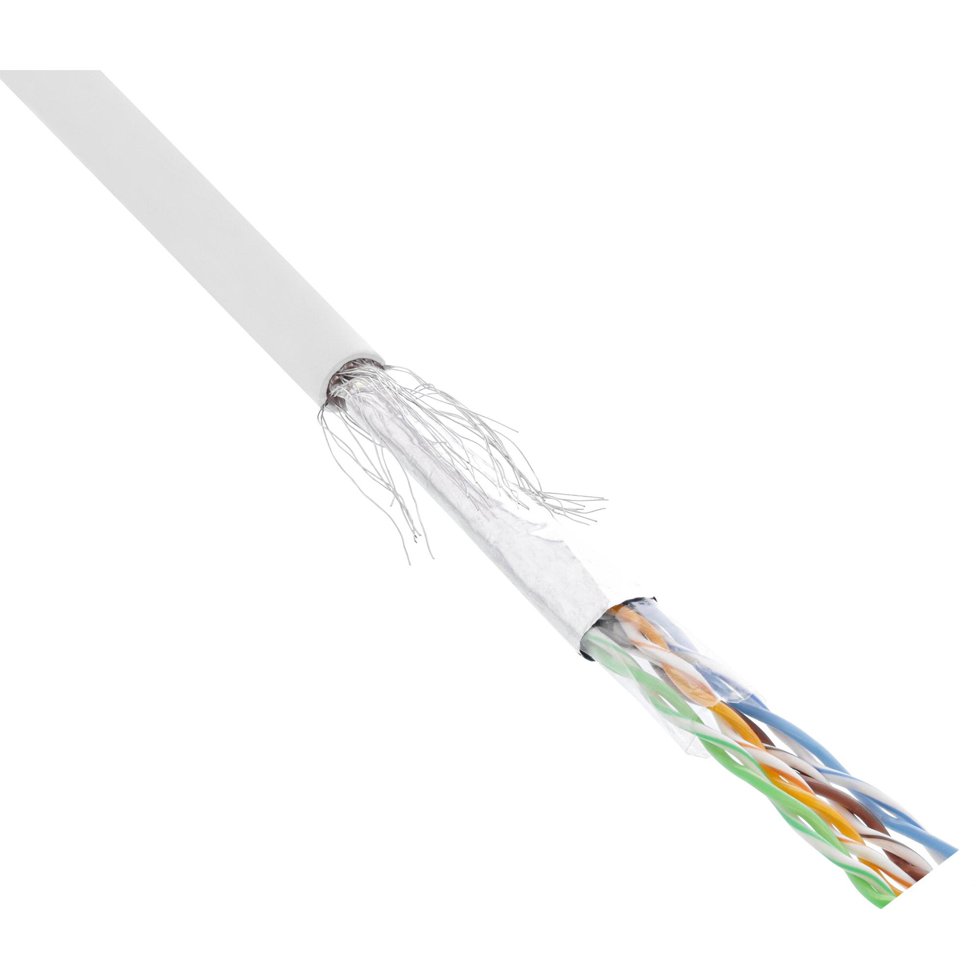 Cavo patch Cat.5e - bianco - SF-UTP - AWG26 - PVC - 100 m